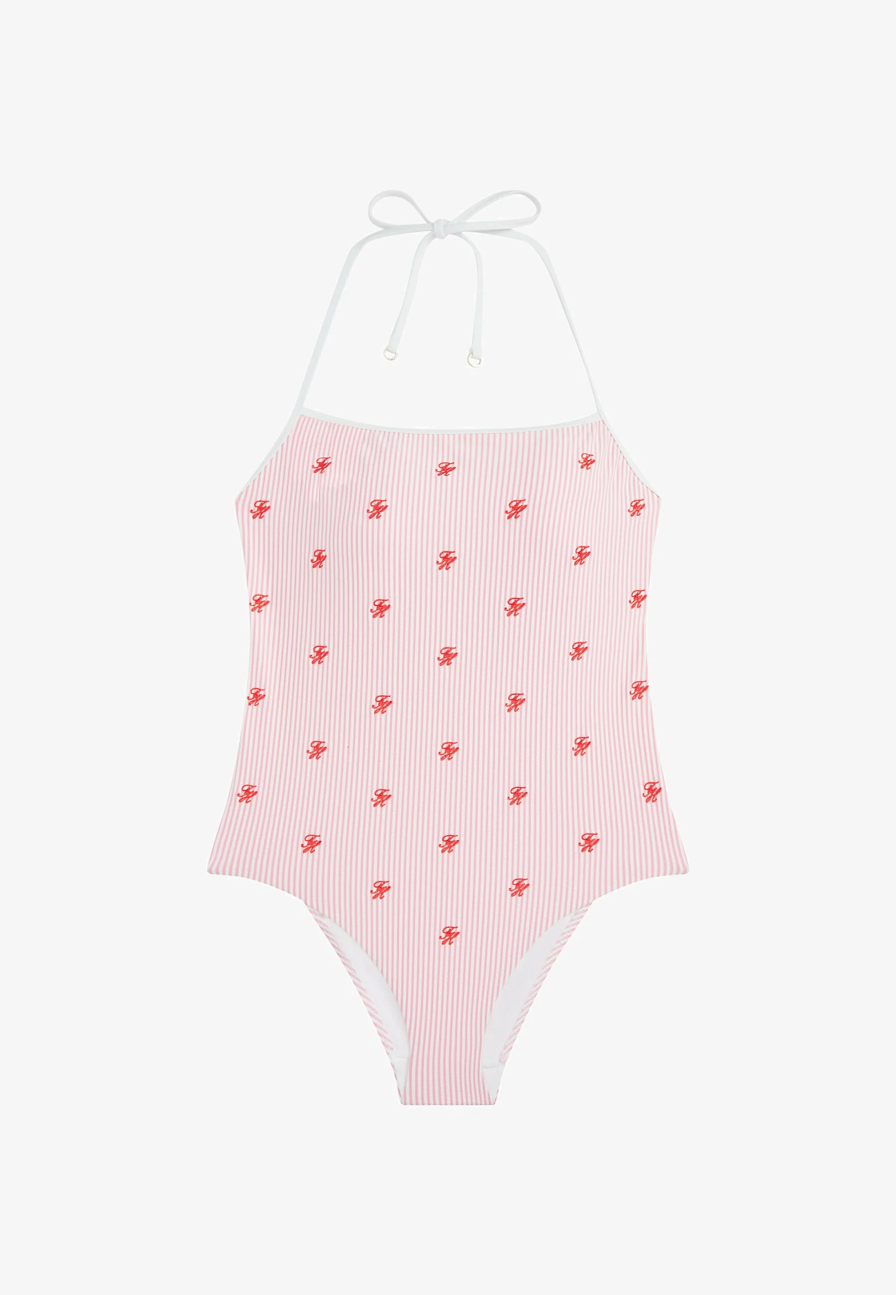 Maillot de bain Tommy Hilfiger Seersucker dos nu – Ithaca Scr Rose Petal, blanc