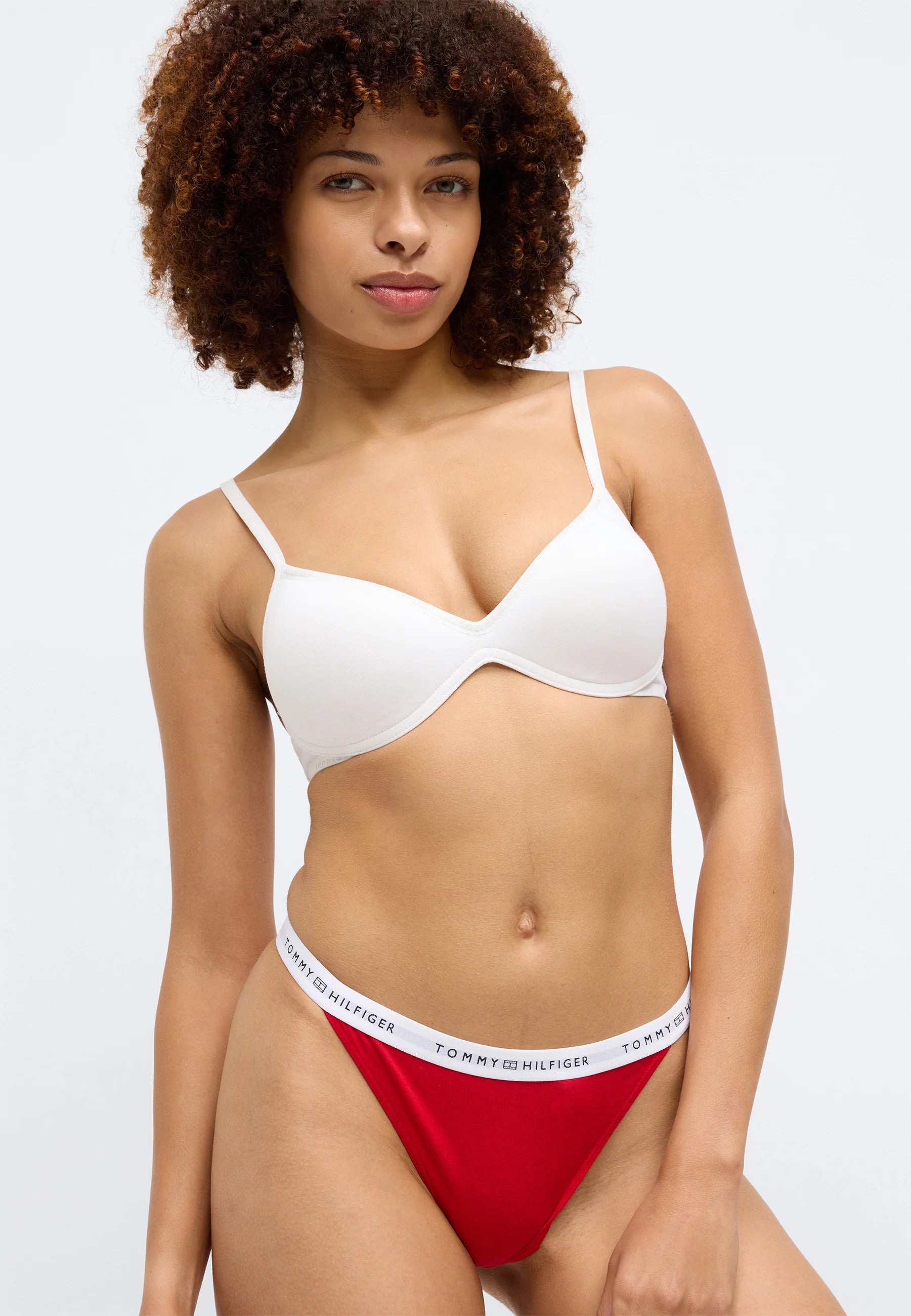 Tommy Hilfiger Logo-Tanga mit Bund – Primärrot