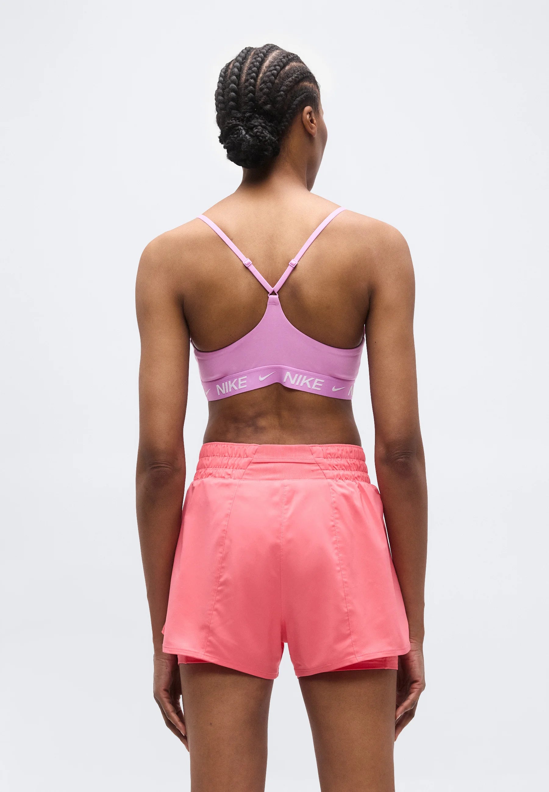 Nike Performance Indy Light Support Bra – Light Magenta, White