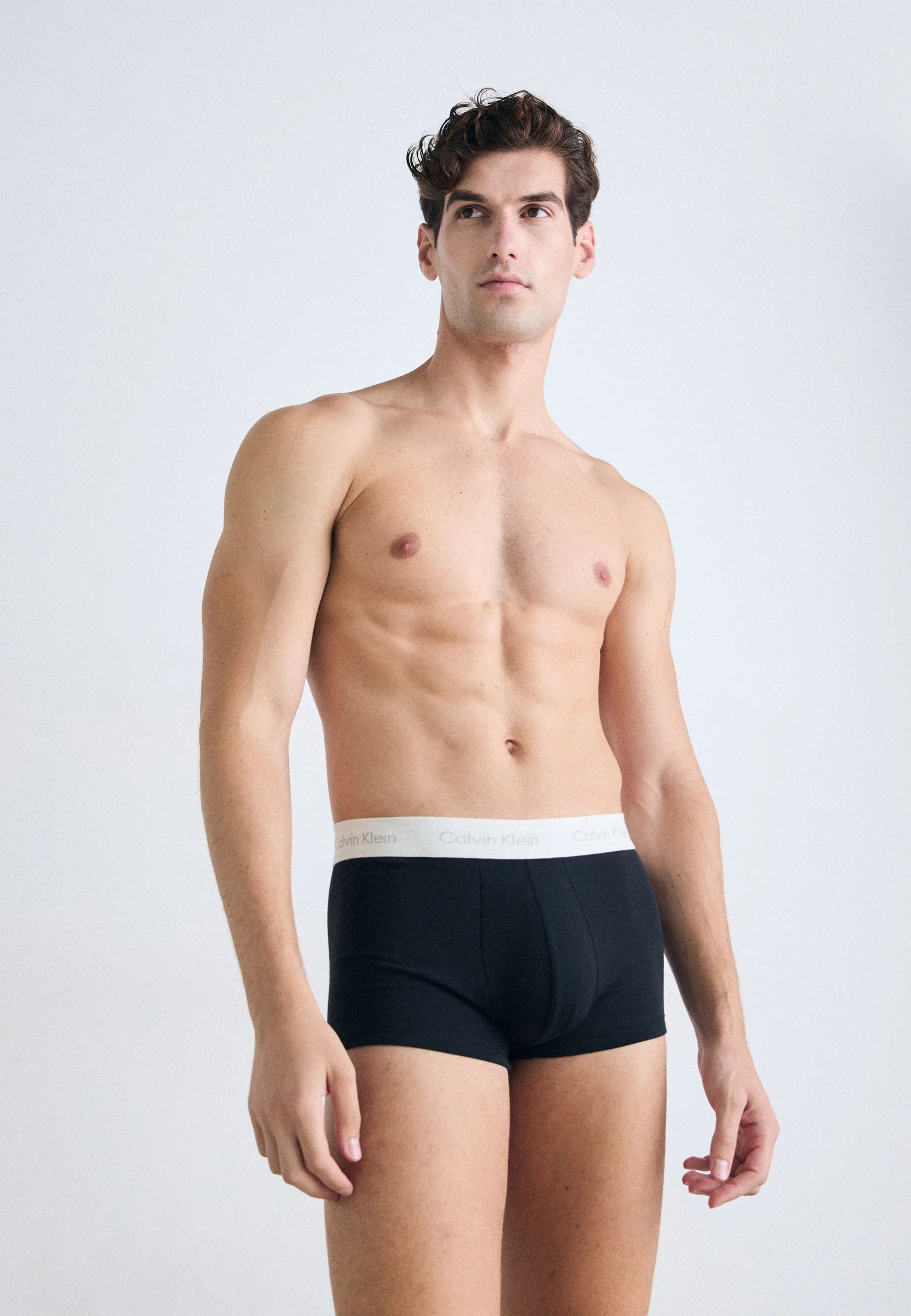 Bavlněné Stretch Trunks Calvin Klein – 3 balení – černé s bílým, růžovým a tmavě modrým pasem