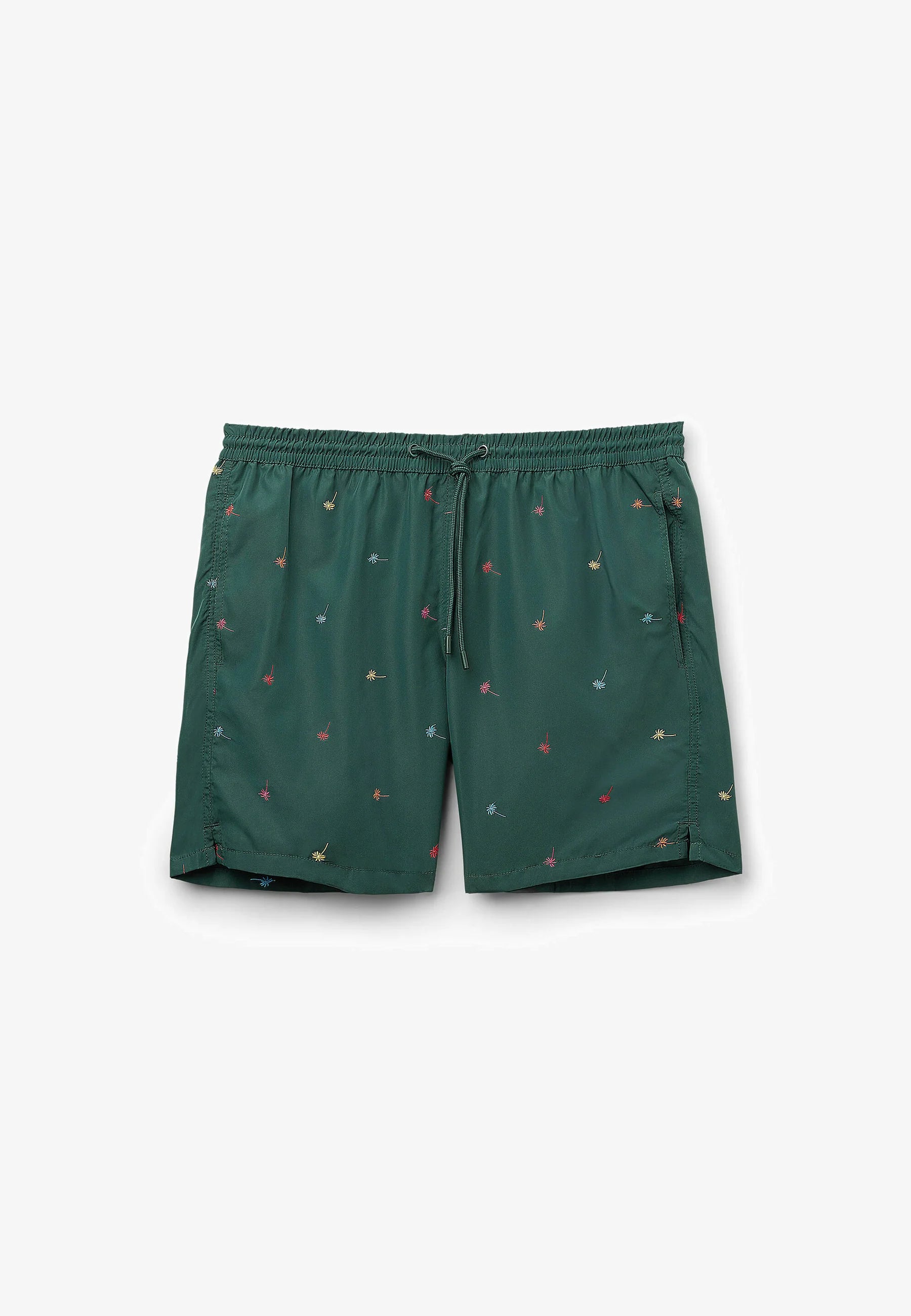 Calzedonia Formentera gemusterte Badeshorts – Dunkelgrün meliert