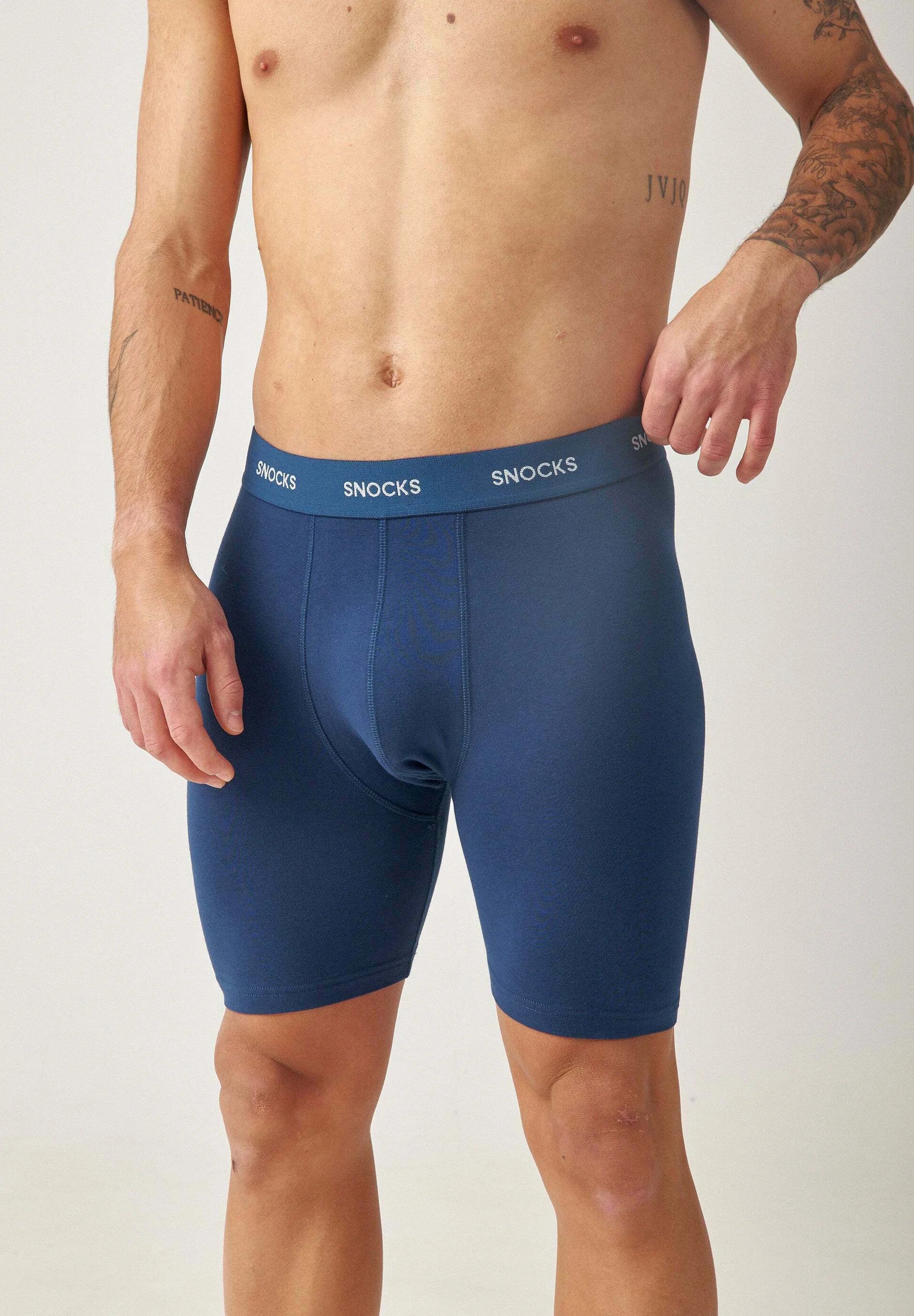 SNOCKS Boxer à jambe longue – Ensemble à rayures bleues