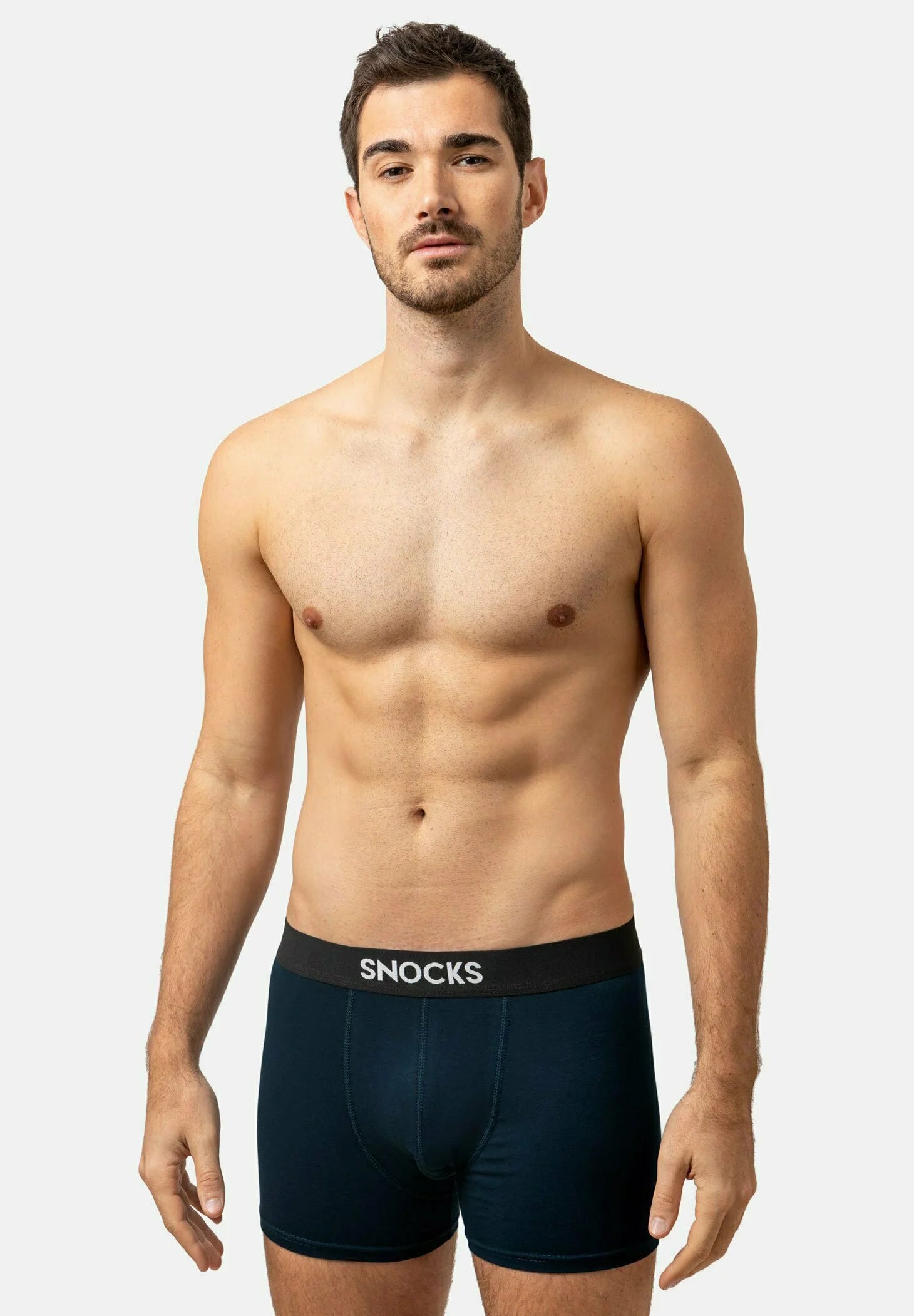 SNOCKS 3er-Pack Premium-Boxershorts – Schwarz, Grau, Blau