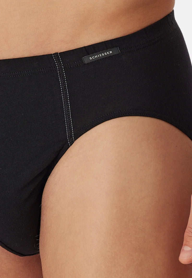 Schiesser Cotton Stretch Briefs 9 Pack – Black, Blue, White