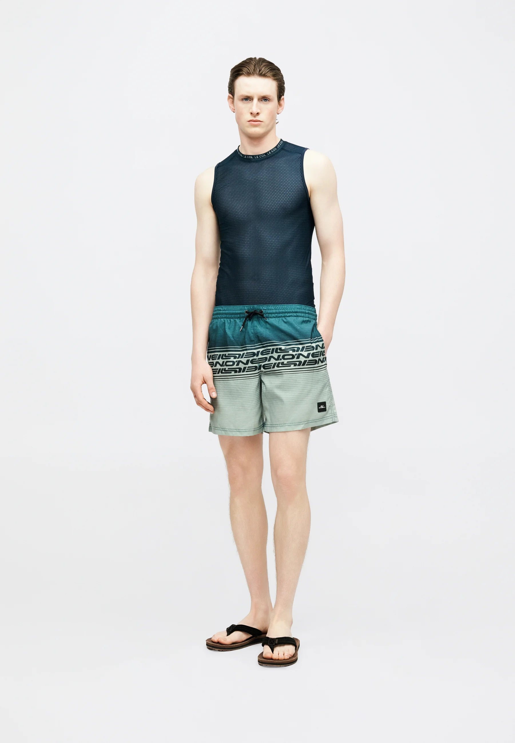 Short de bain O'Neill Logo Stripe - Green Heritage
