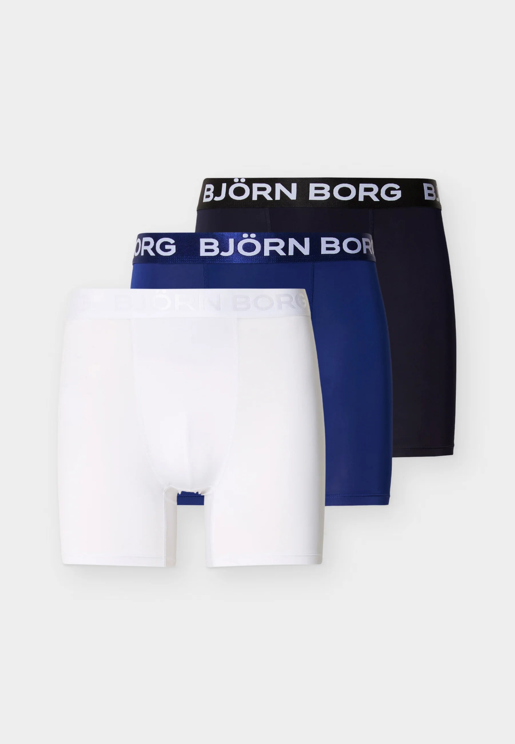 Björn Borg Sports Lot de 3 boxers – Bleu, Noir, Blanc