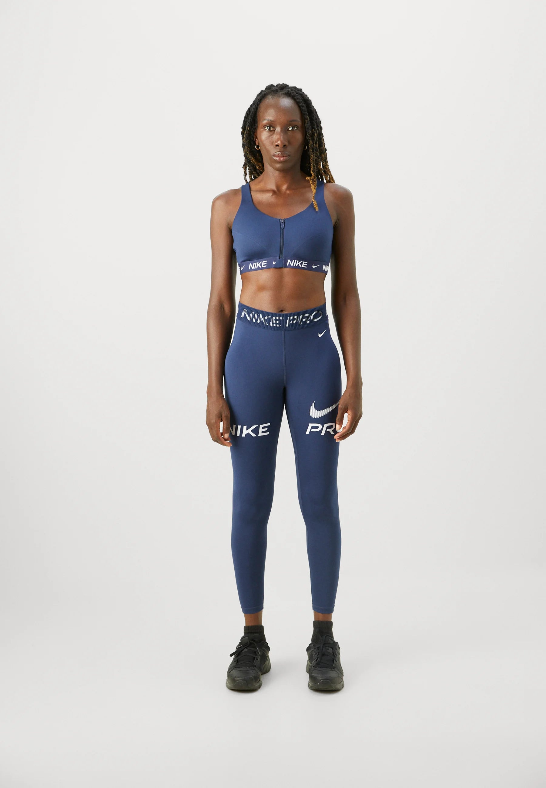 Nike Indy Zip High Support Sports Bra – Midnight Navy