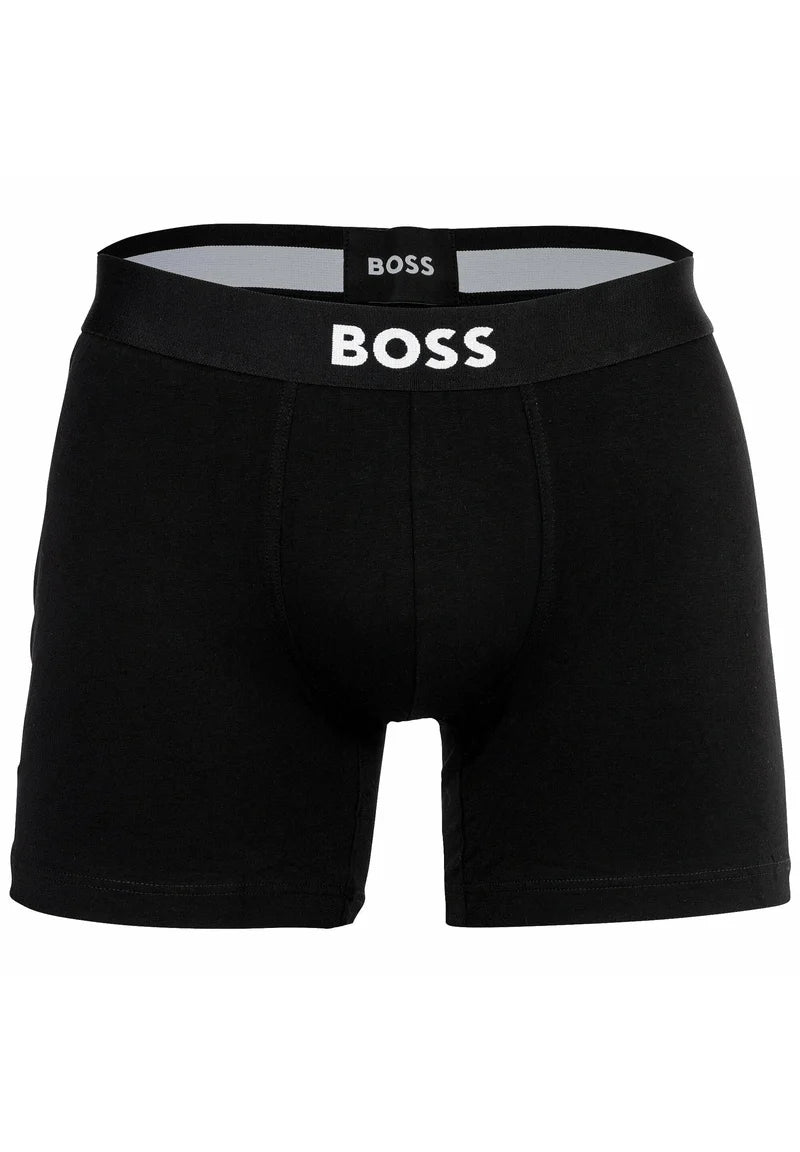 BOSS 6 Pack One Stretch Logo Trunks – černá, šedá, bílá
