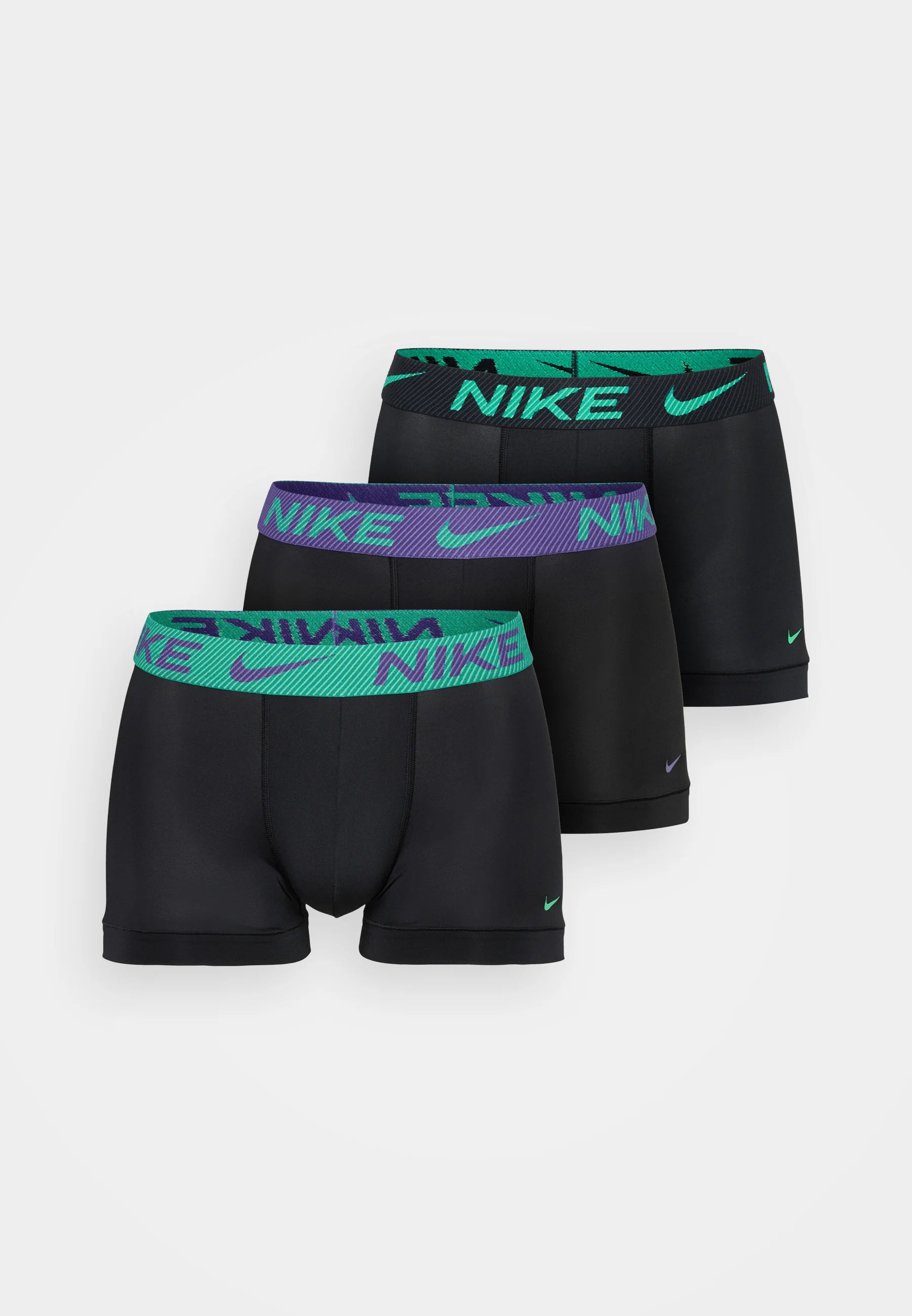 Confezione da 3 bauli intimi Nike: nero, verde shock, viola selvaggio