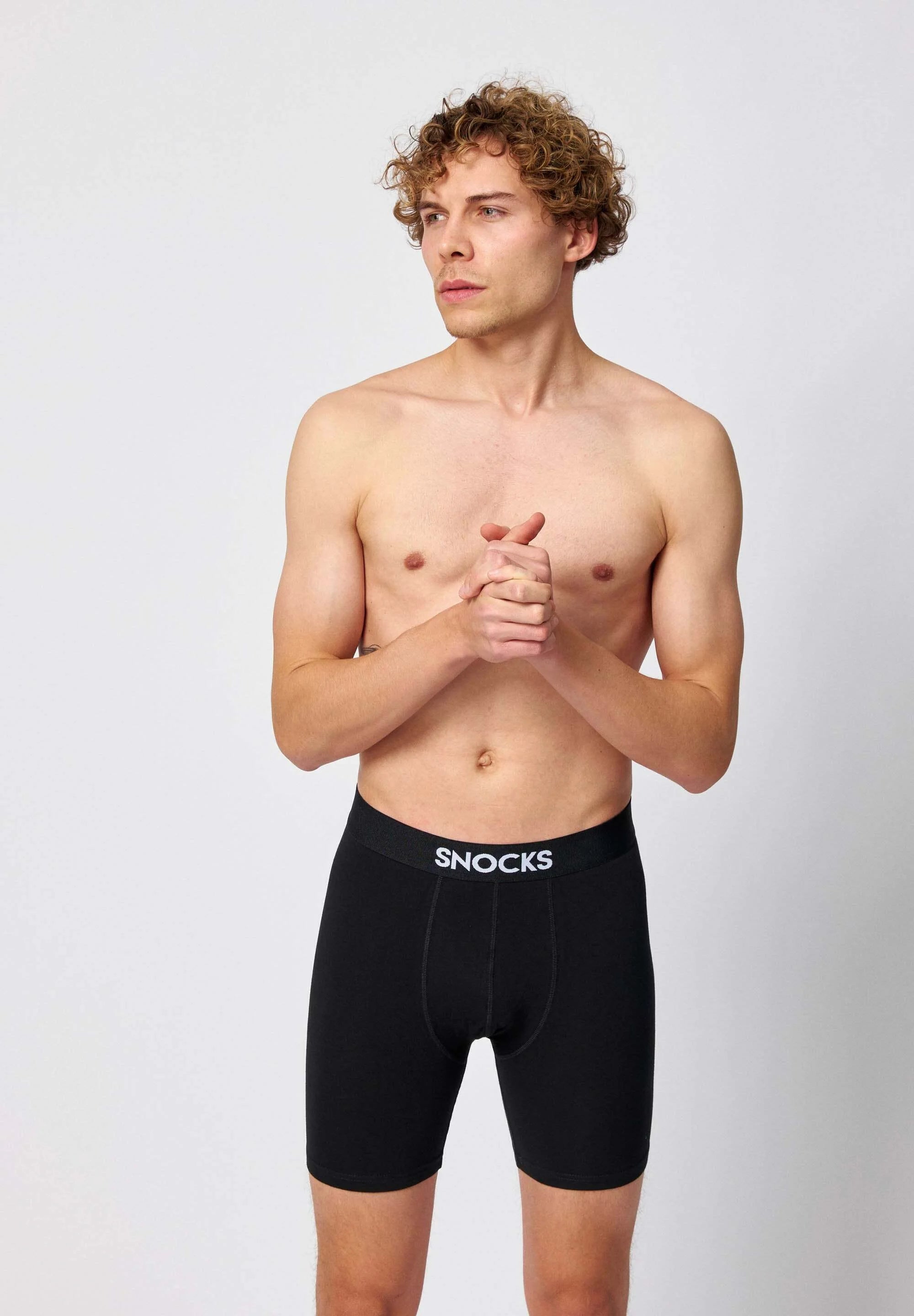 SNOCKS Boxerky s dlouhými nohavicemi – černé
