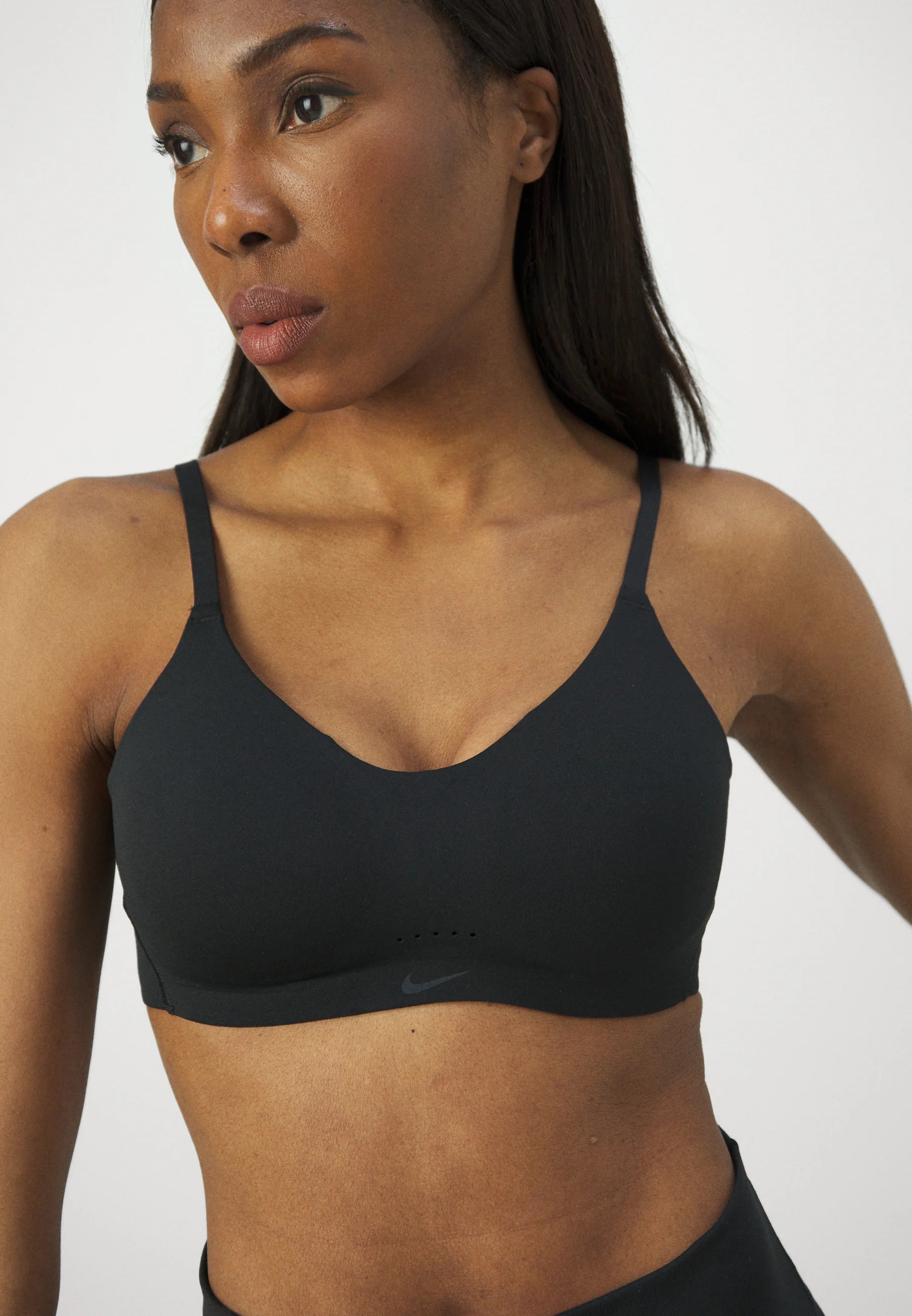 Nike Performance Alate Minimalist Light Support Bra – Black, Cool Grey