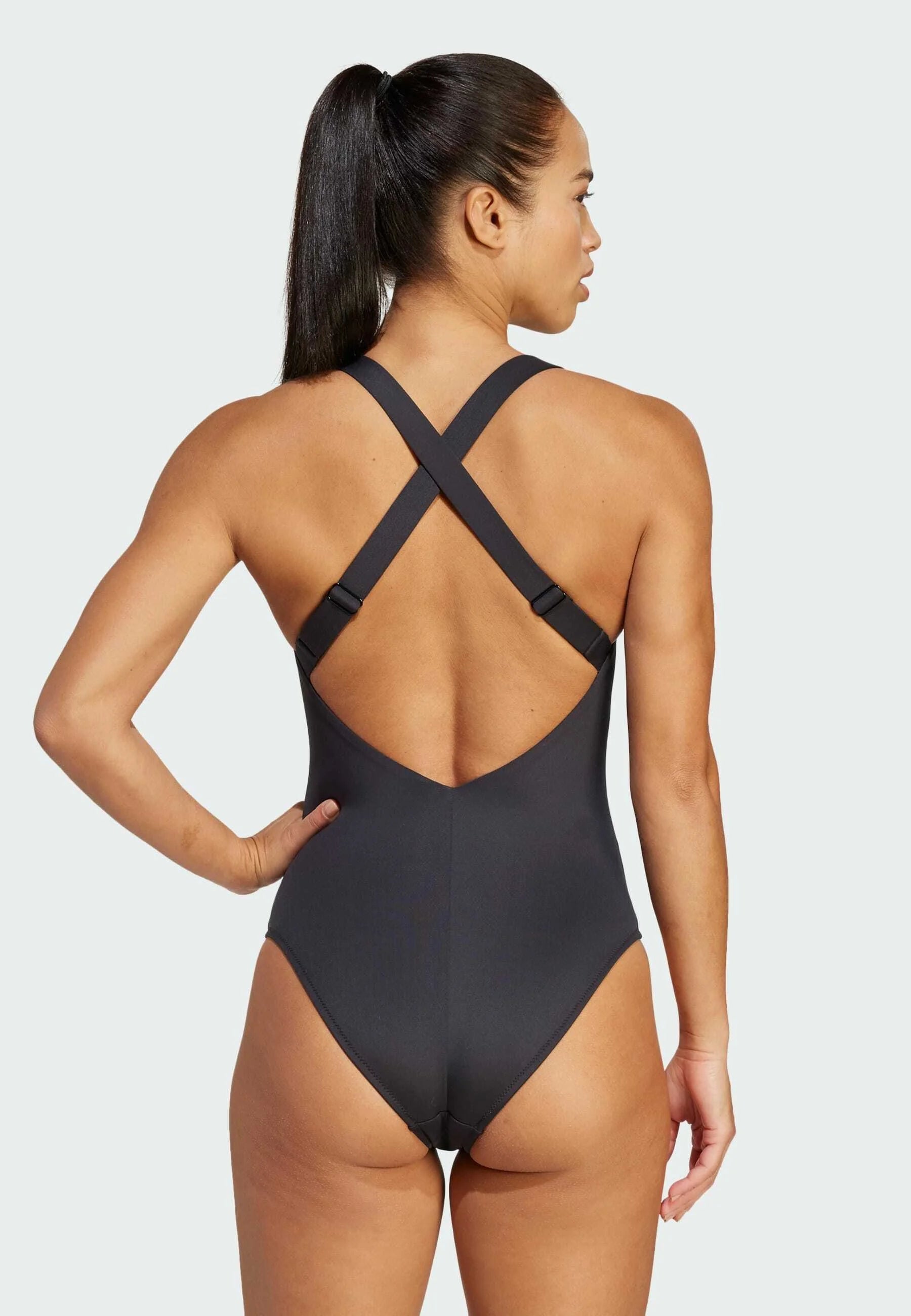Adidas Iconisea Padded Premium X-Back Swimsuit – Black, White