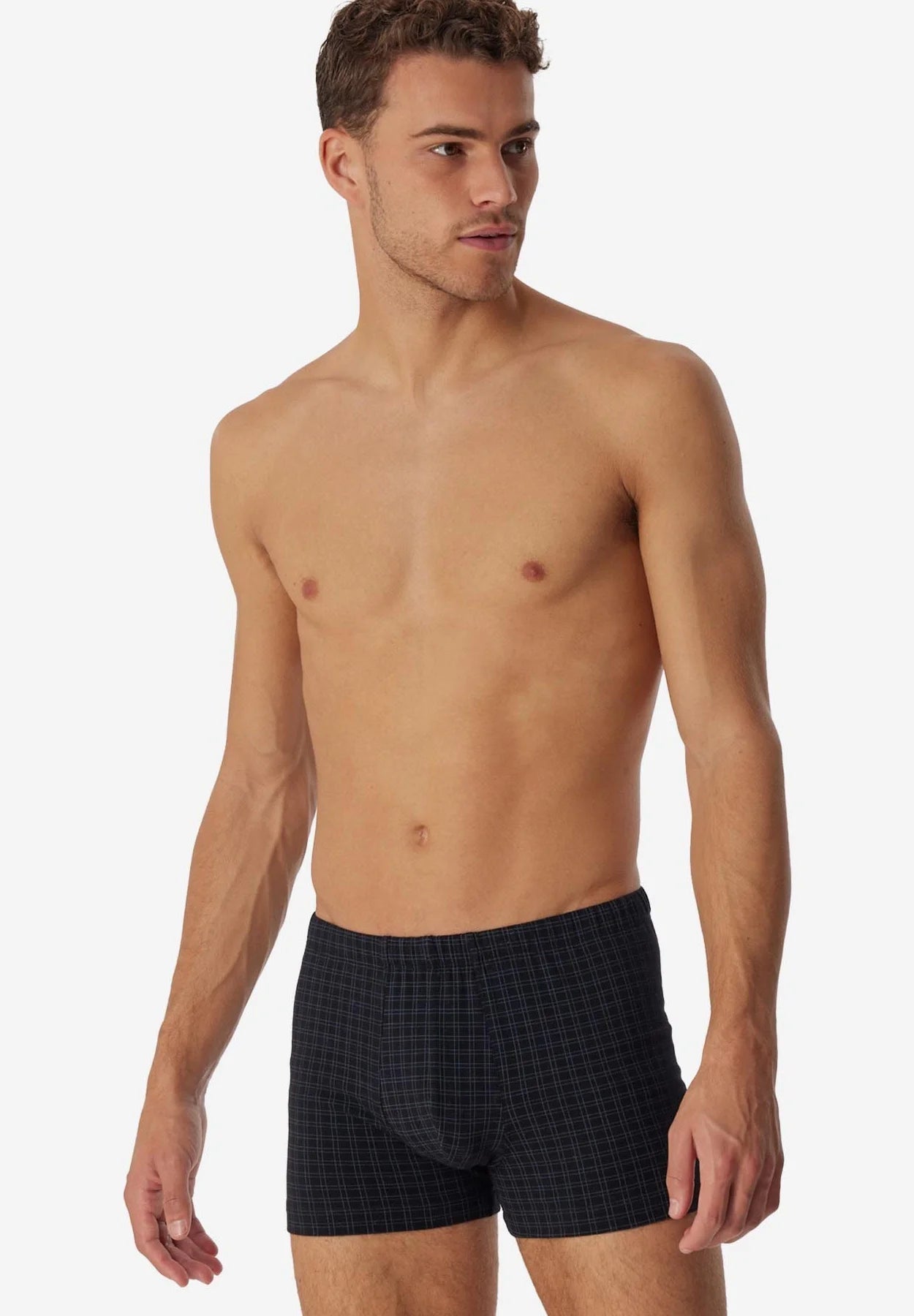 Schiesser Casual Cotton 5 Pack Trunks – Dark Blue, Black