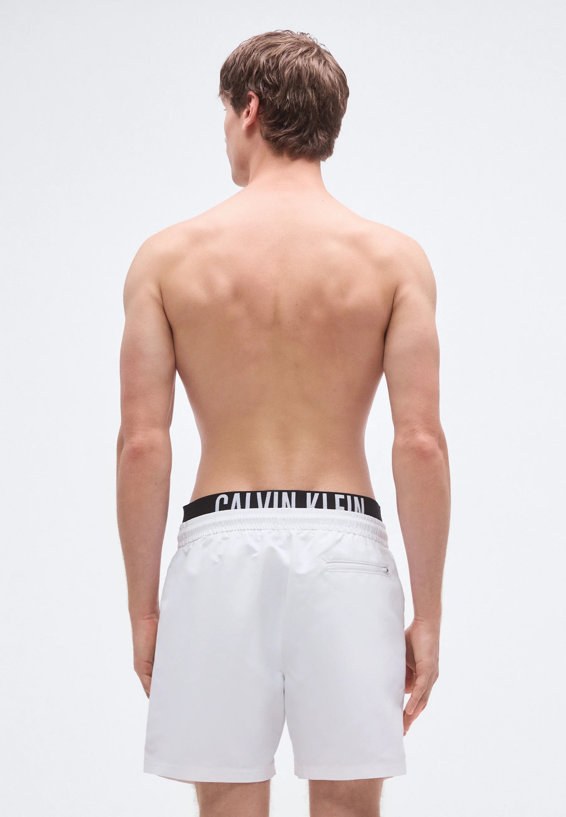 Calvin Klein Medium Drawstring Swim Shorts – Classic White
