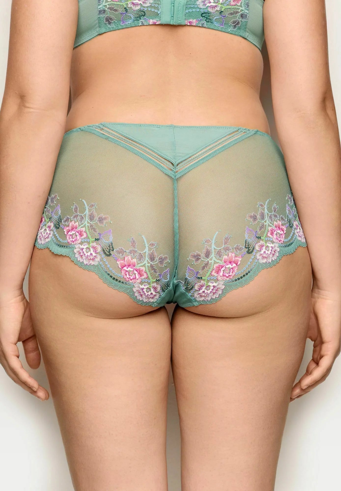 Yamamay Selene Briefs – Green Sage Rose Floral