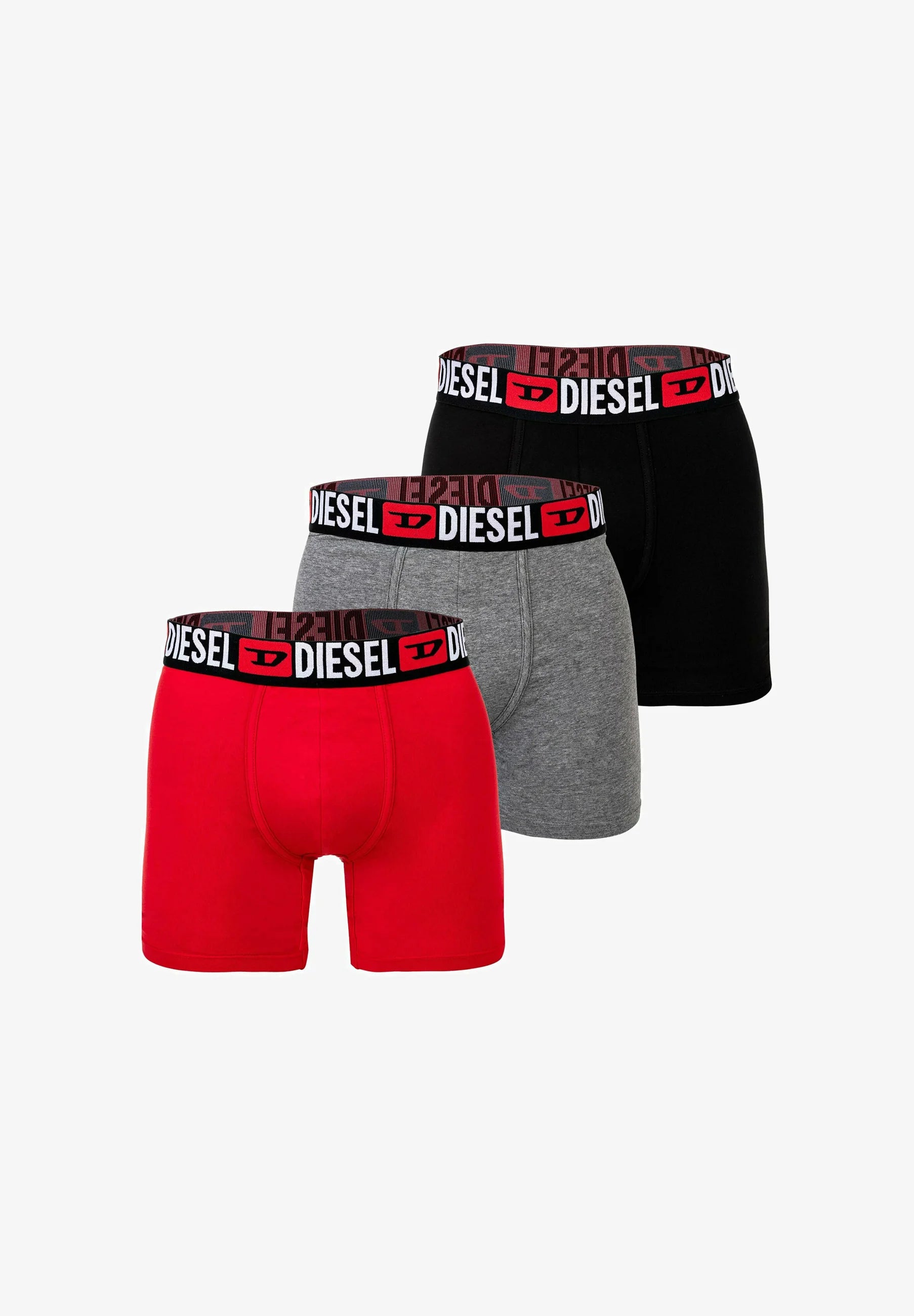 Diesel Max Core 3 Pack Boxer Briefs – Black, Grey, Red