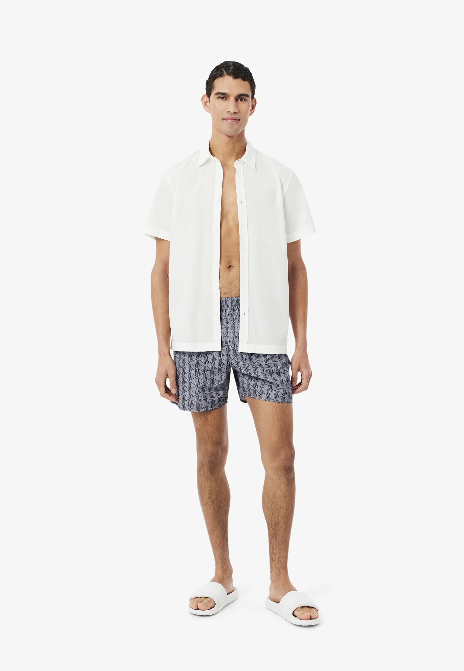 Lacoste Maillot De Bain Short De Bain – Gris Fonce Gris-Yin