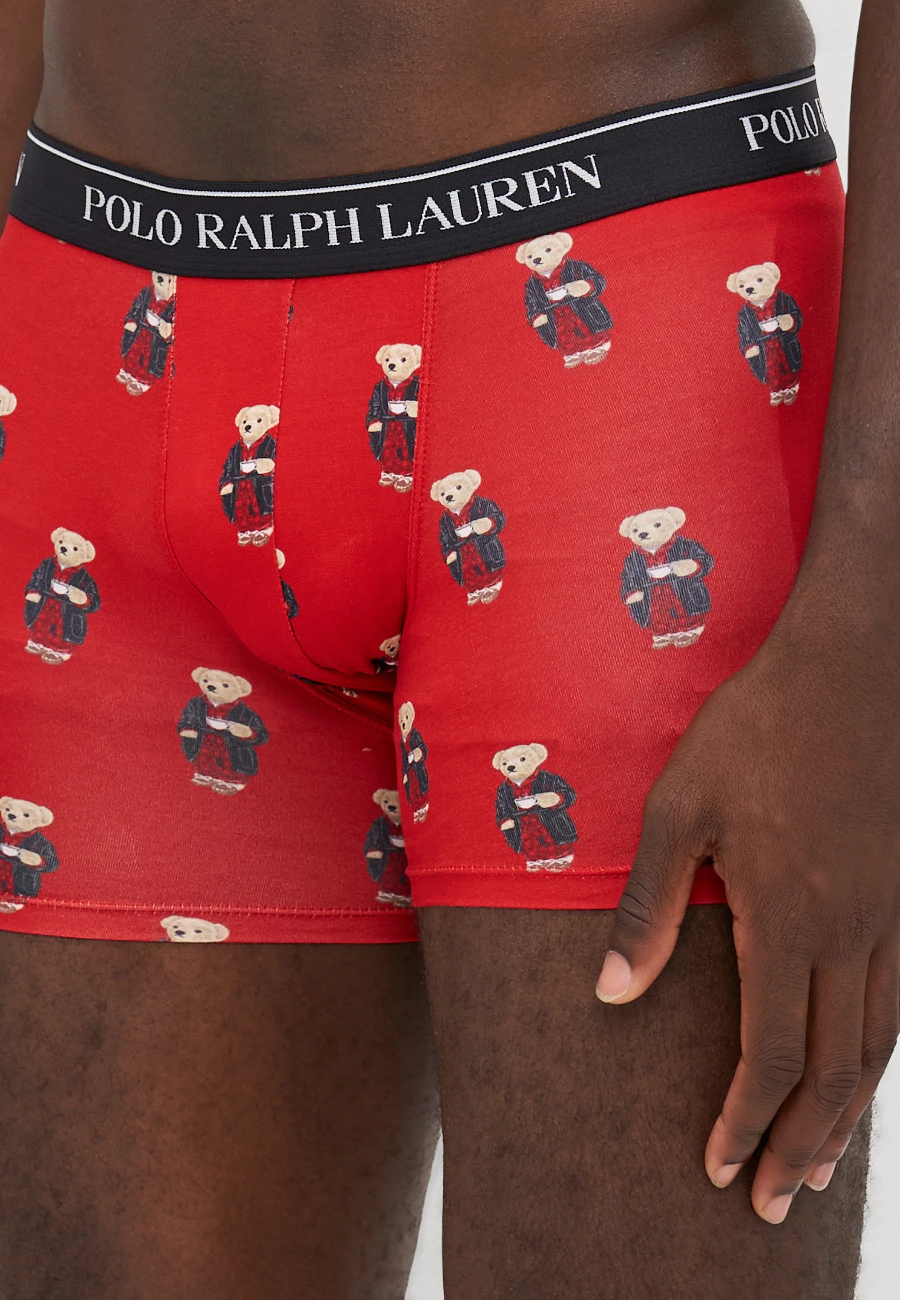 Polo Ralph Lauren Cotton Stretch Boxer Briefs – 3 Pack – Red, Damson Red, Black