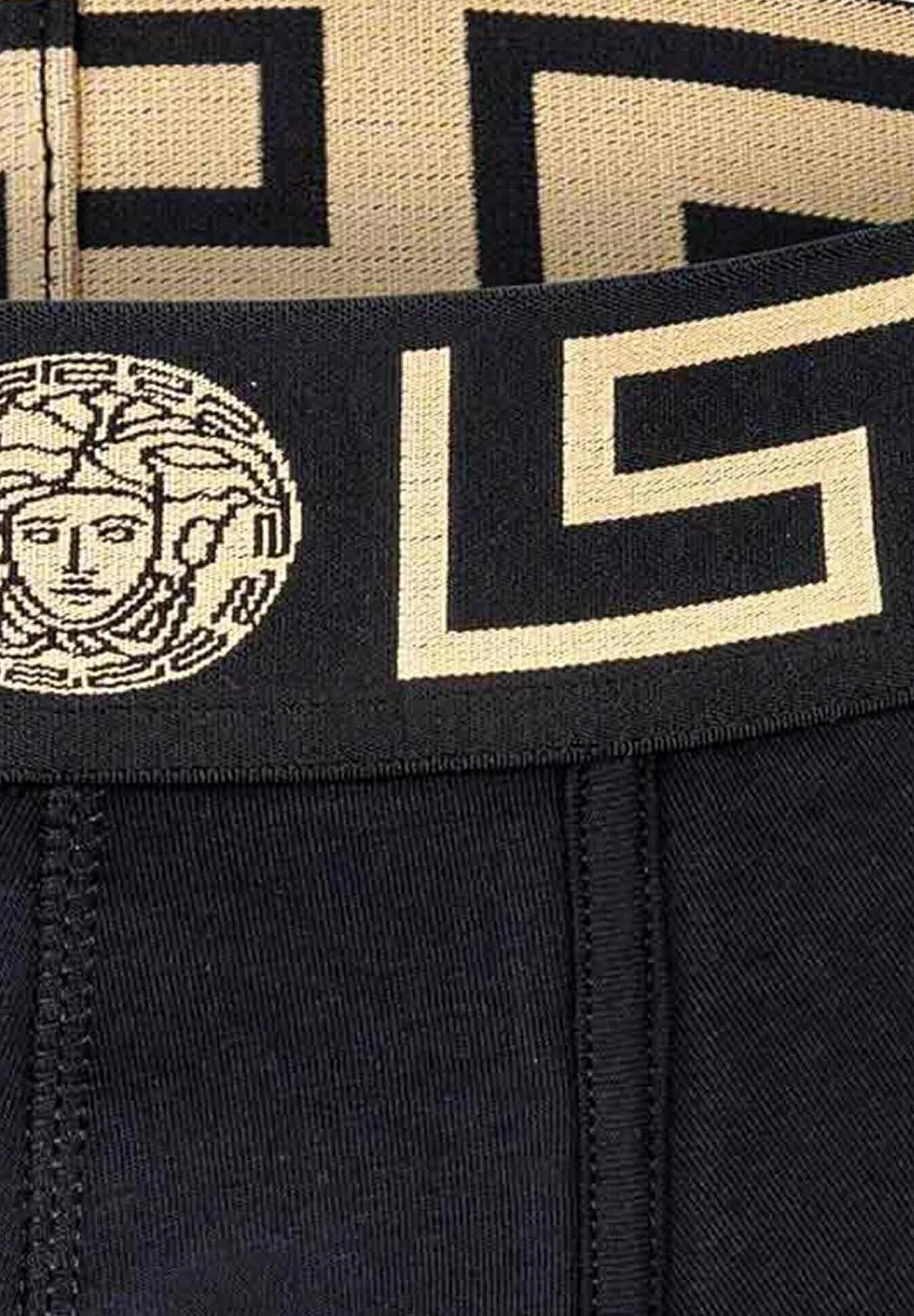 Versace Cotton Stretch Trunks – 2 Pack – Black