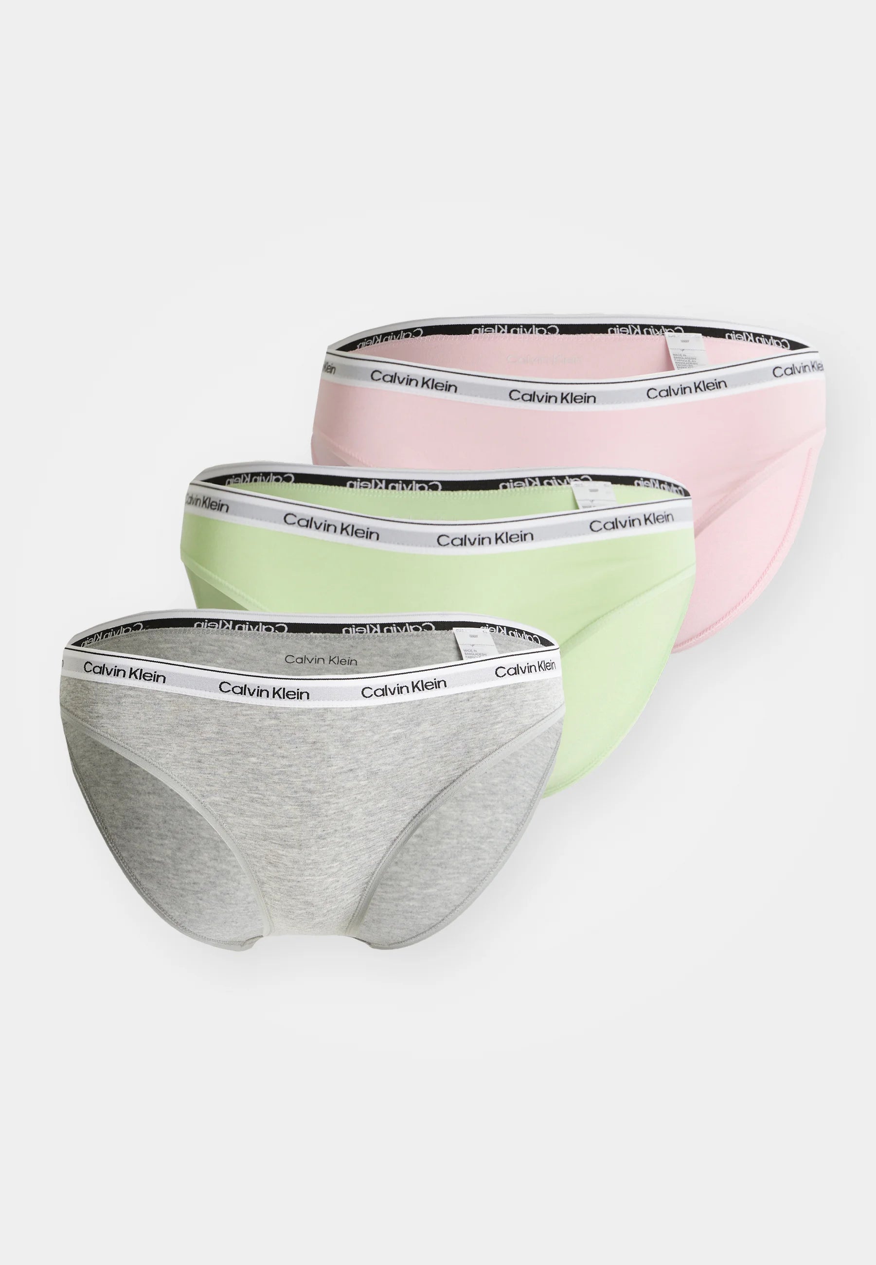 Calvin Klein Modern Logo Briefs – 3 Pack, Highline Green, Buff Pink, Grey