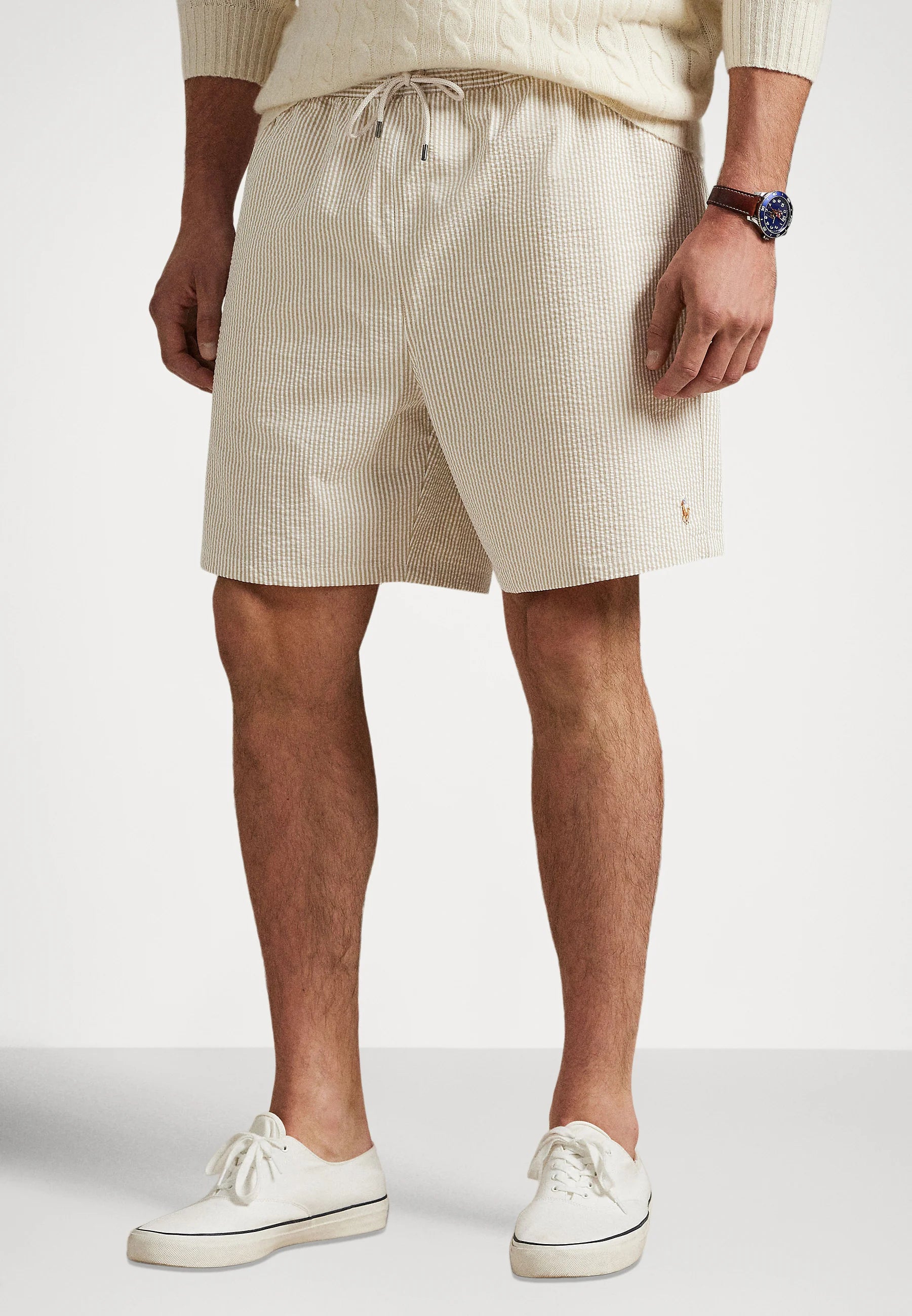 Polo Ralph Lauren Big & Tall Coastal Beige Seersucker Traveler Swim Shorts – béžové