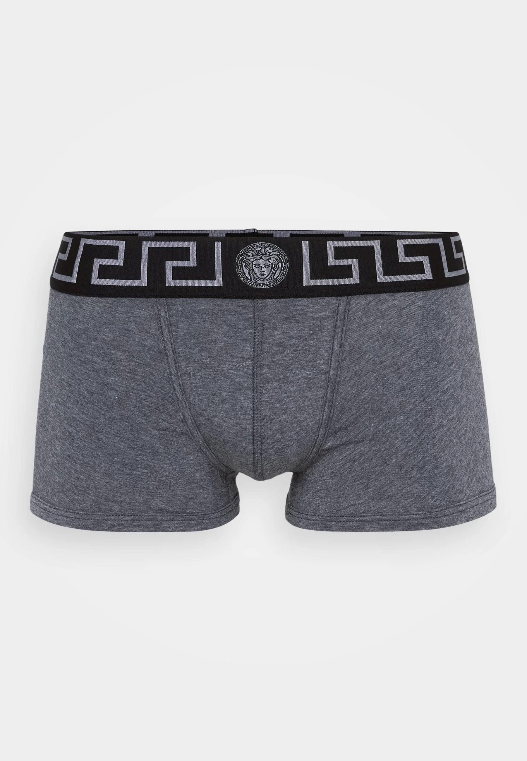 Boxer taille basse en coton stretch Versace - Gris Mélange, Noir, Argent