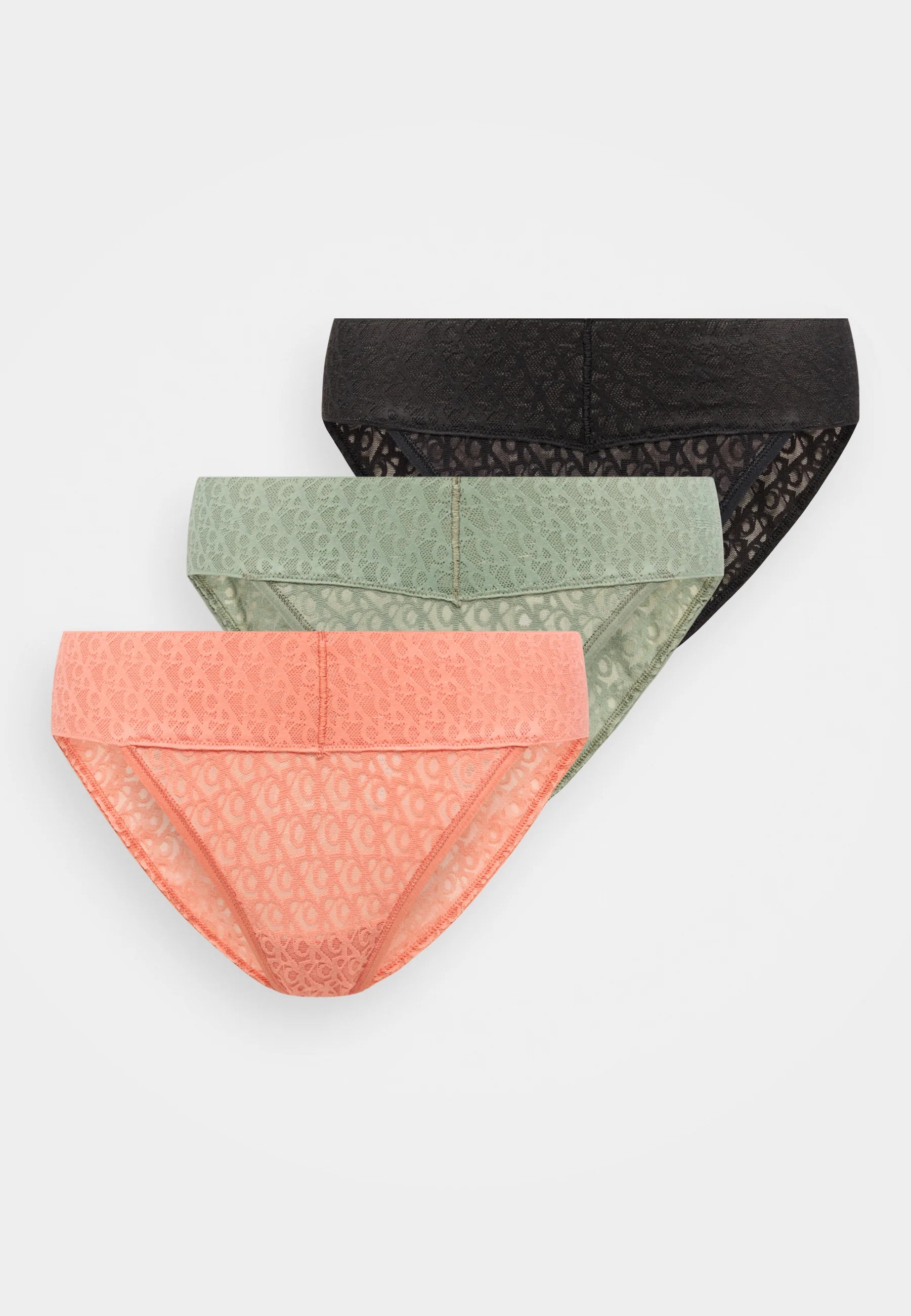 Calvin Klein Low Rise Lace Slips – 3er-Pack, Schwarz, Sunfruit Fun, Sea Spray