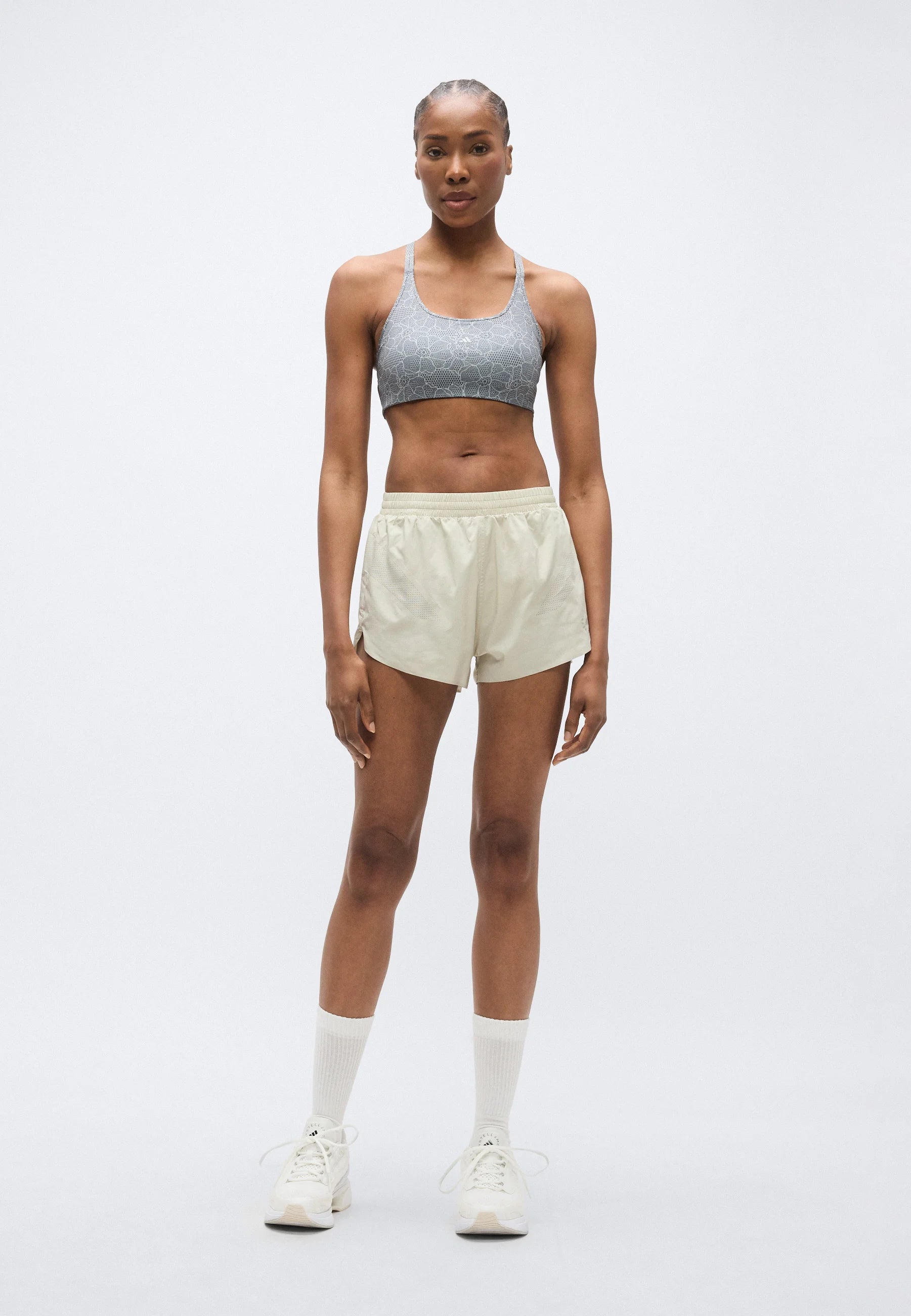 Adidas by Stella McCartney ASMC TPA M CR P Medium Support Sports Bra – Light Grey, Onix
