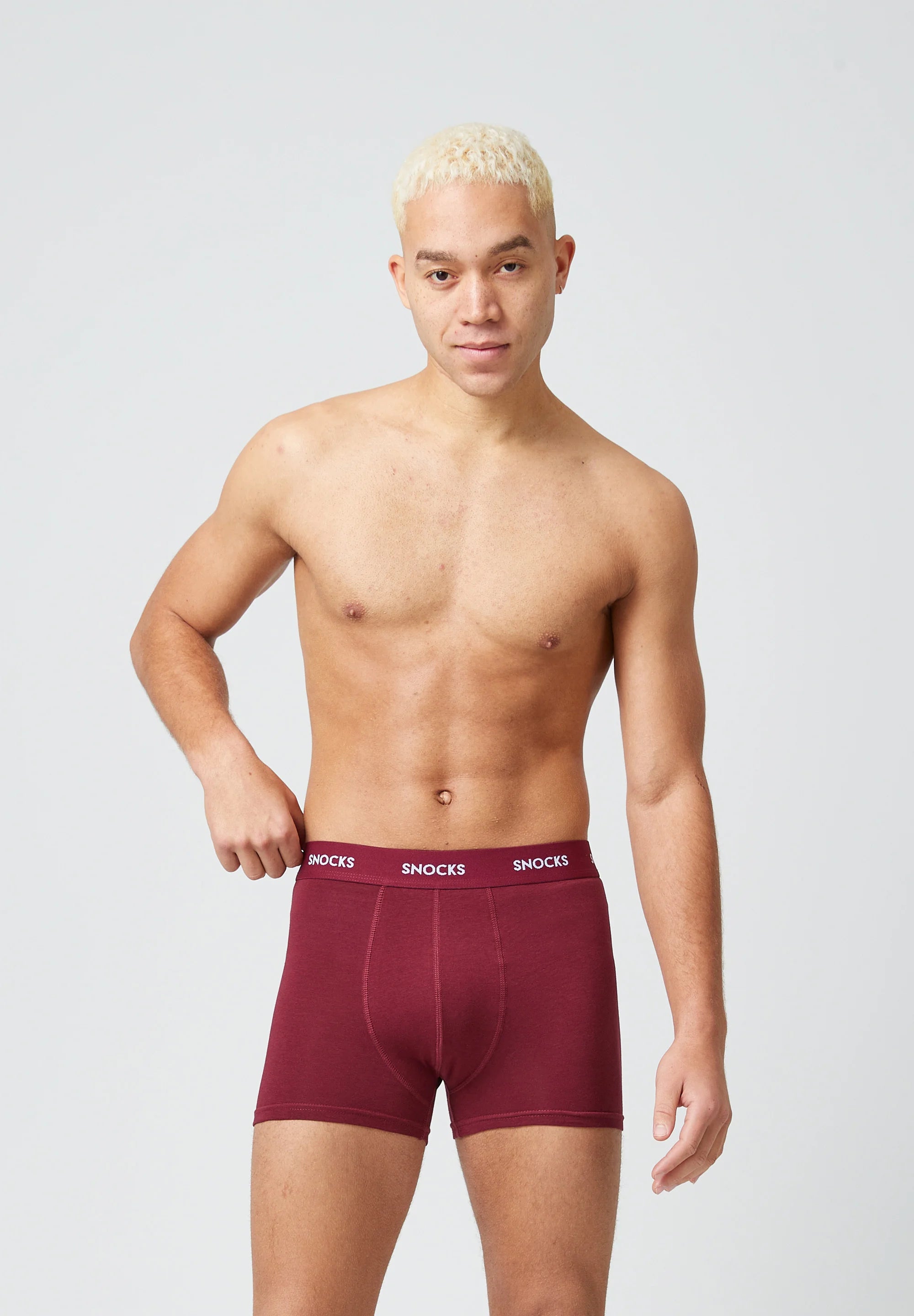 SNOCKS Lot de 6 boxers avec ceinture colorée – Ensemble à rayures rouges
