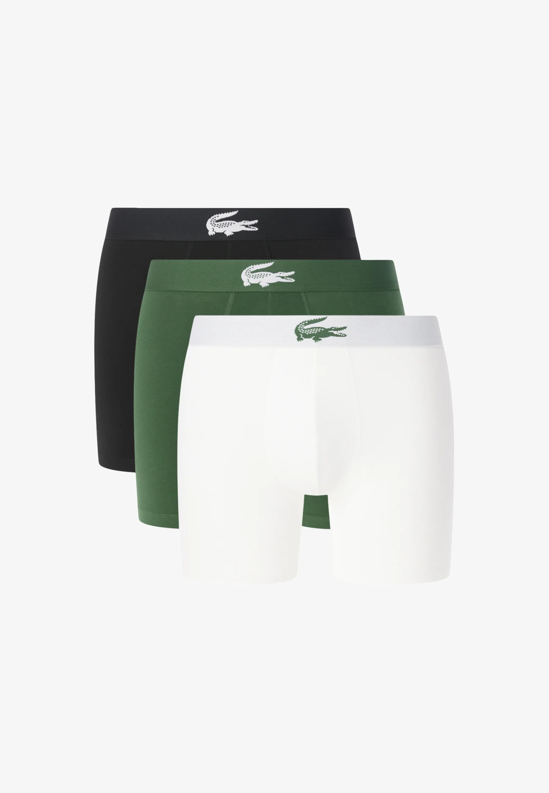 Lacoste Stretch-Unterhosen – Weiß, Grün, Schwarz