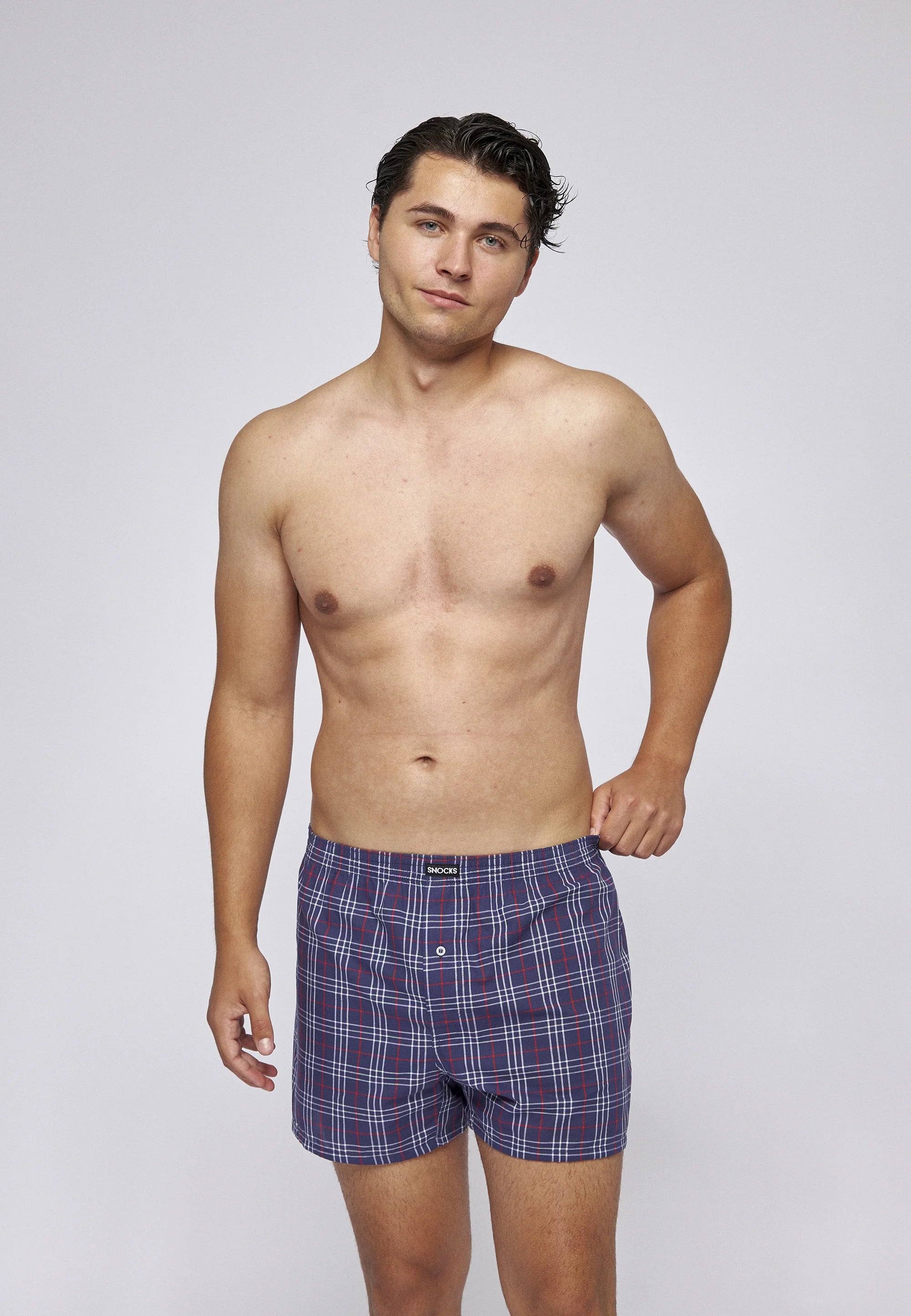SNOCKS American 3 Pack Boxer Shorts – Large Check Pattern