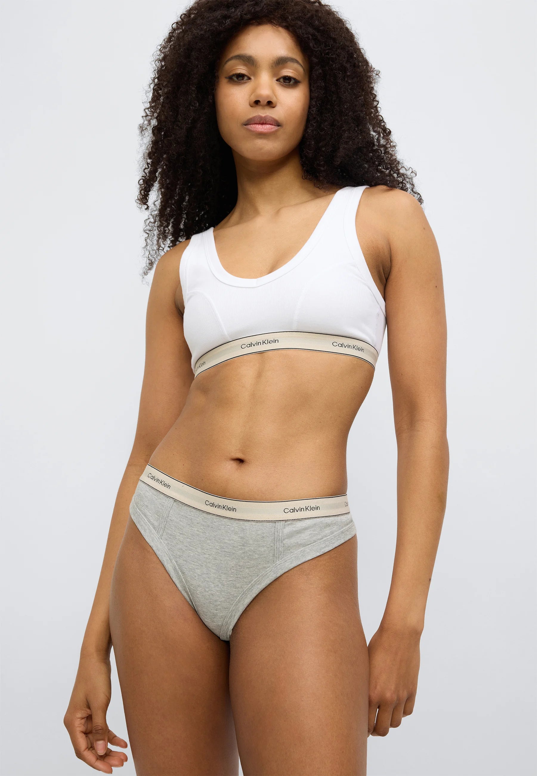 String en coton Calvin Klein Heritage – Gris chiné
