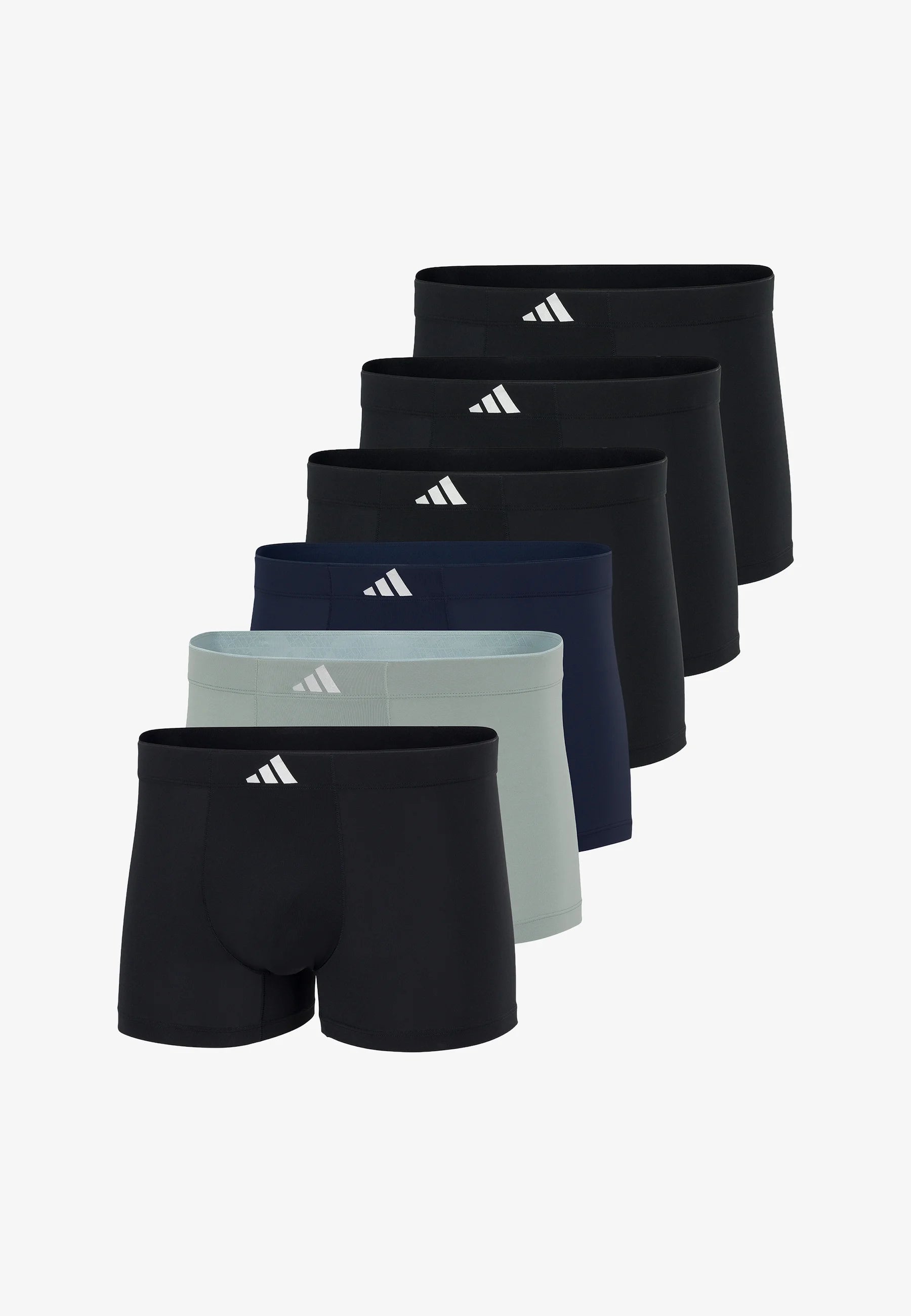 Adidas Sportswear Active Micro Tech 6 Pack Trunks – Black, Turquoise, Blue Grey