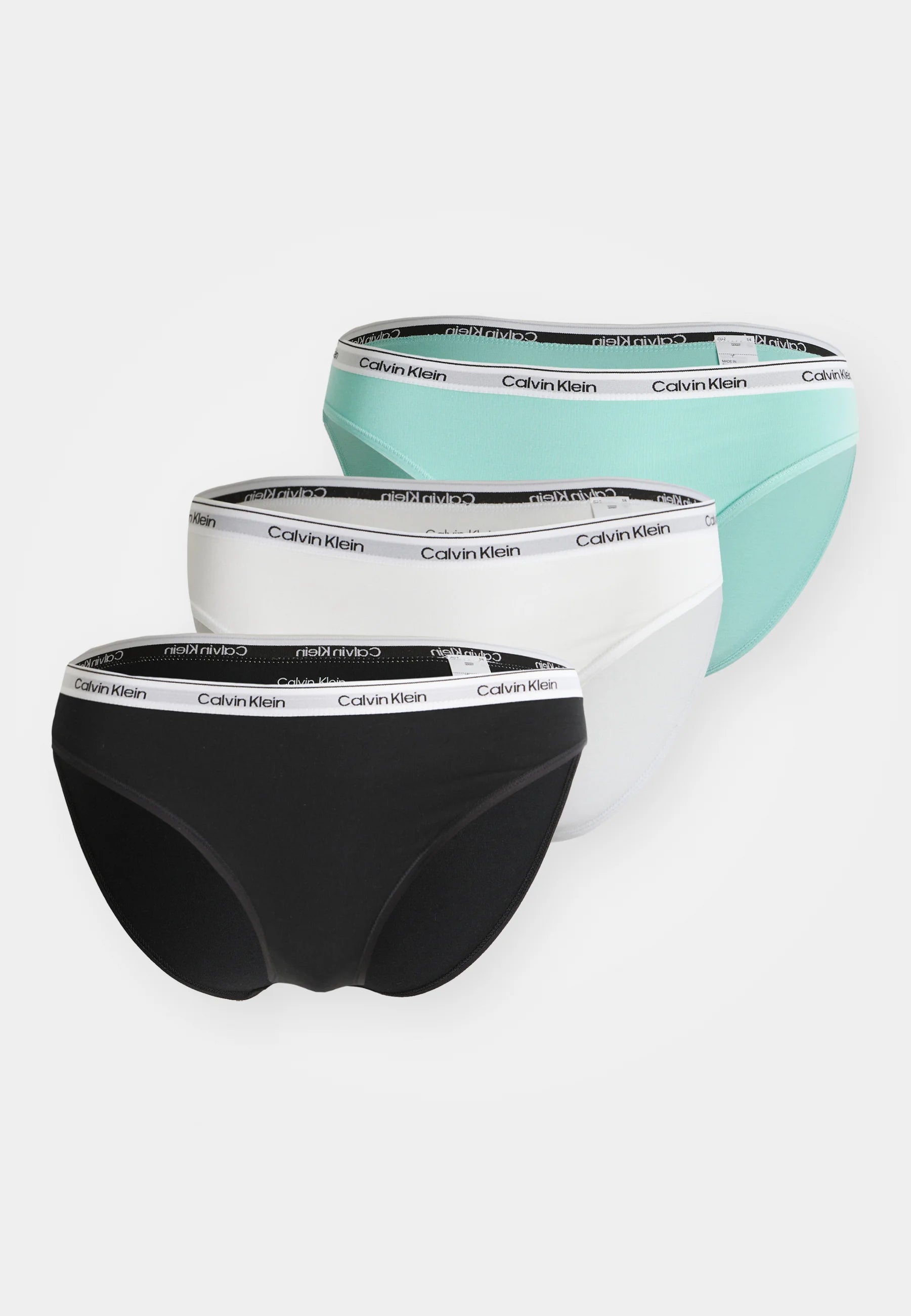 Calvin Klein Modern Logo Slips – 3er-Pack, Schwarz, Beau Blue, Weiß