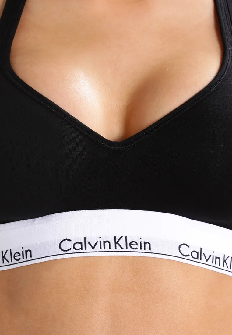 Calvin Klein Icon Cotton Modal Padded Bralette Soft Bra – Black