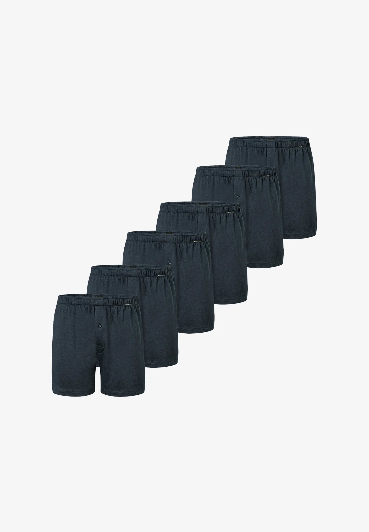 Schiesser Single Jersey 6 Pack Boxer Shorts – Night Blue