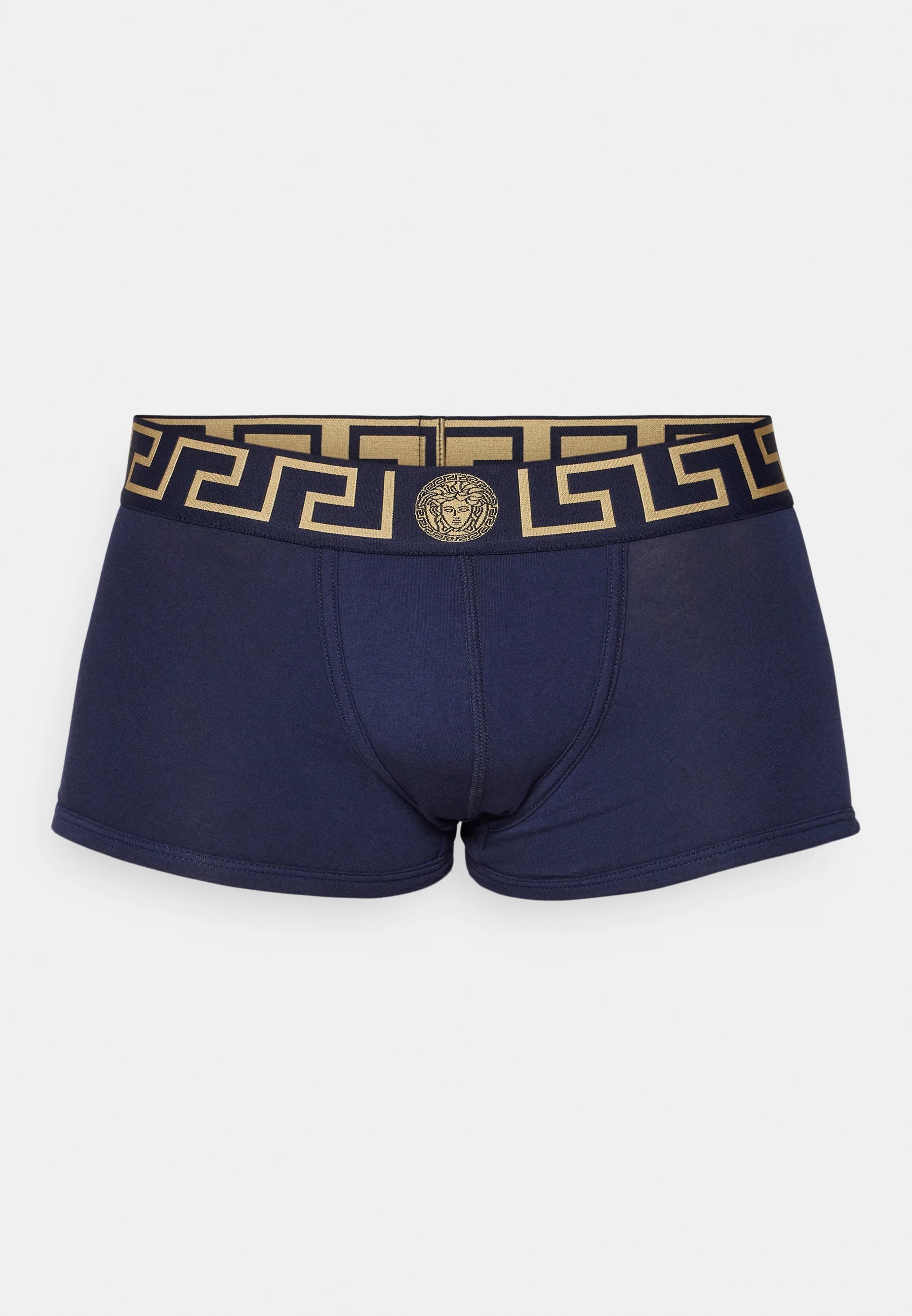 Versace Cotton Stretch Low Rise Trunks – Blue, Gold