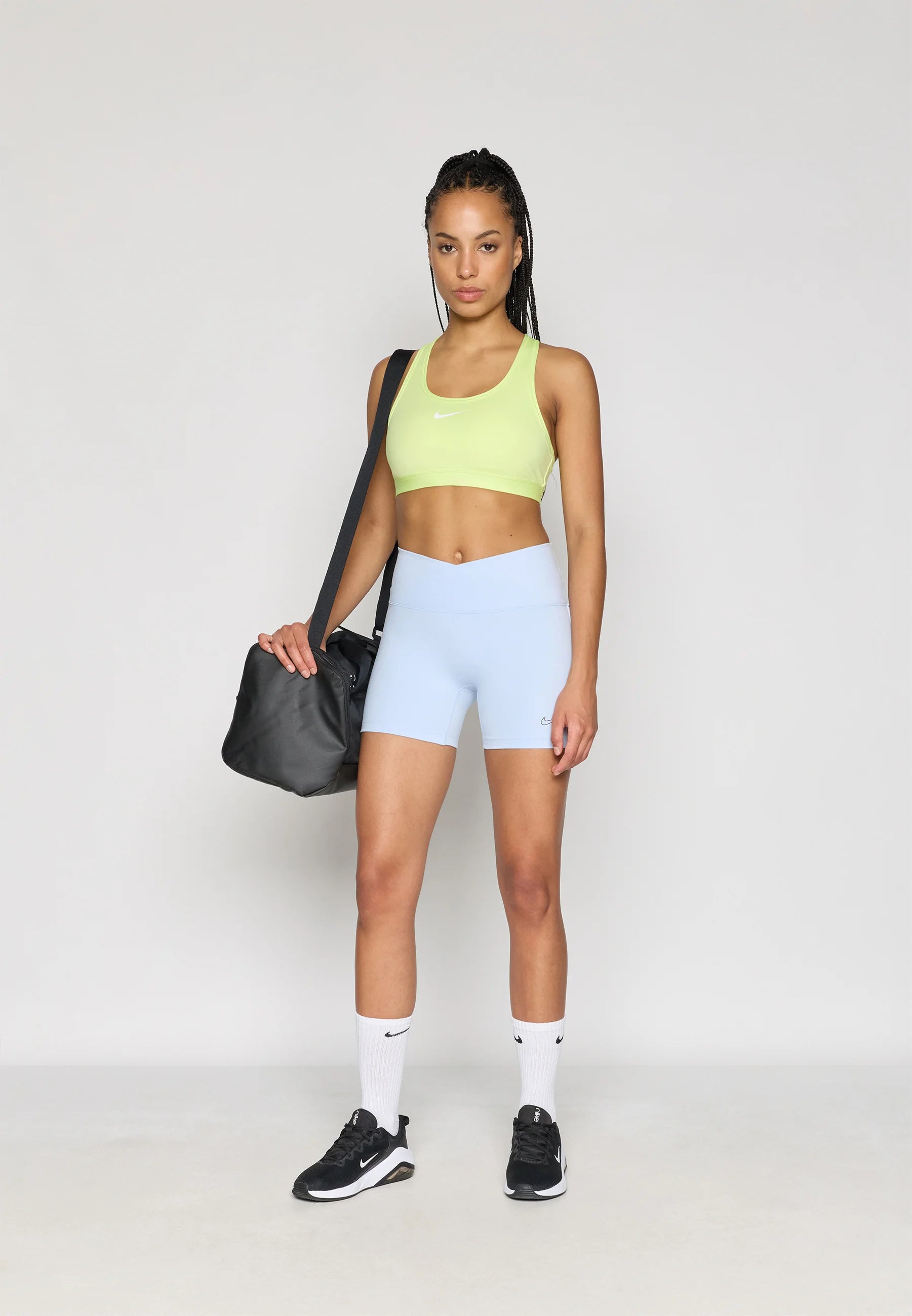Nike Medium Support Sports Bra – Light Lemon Twist, White