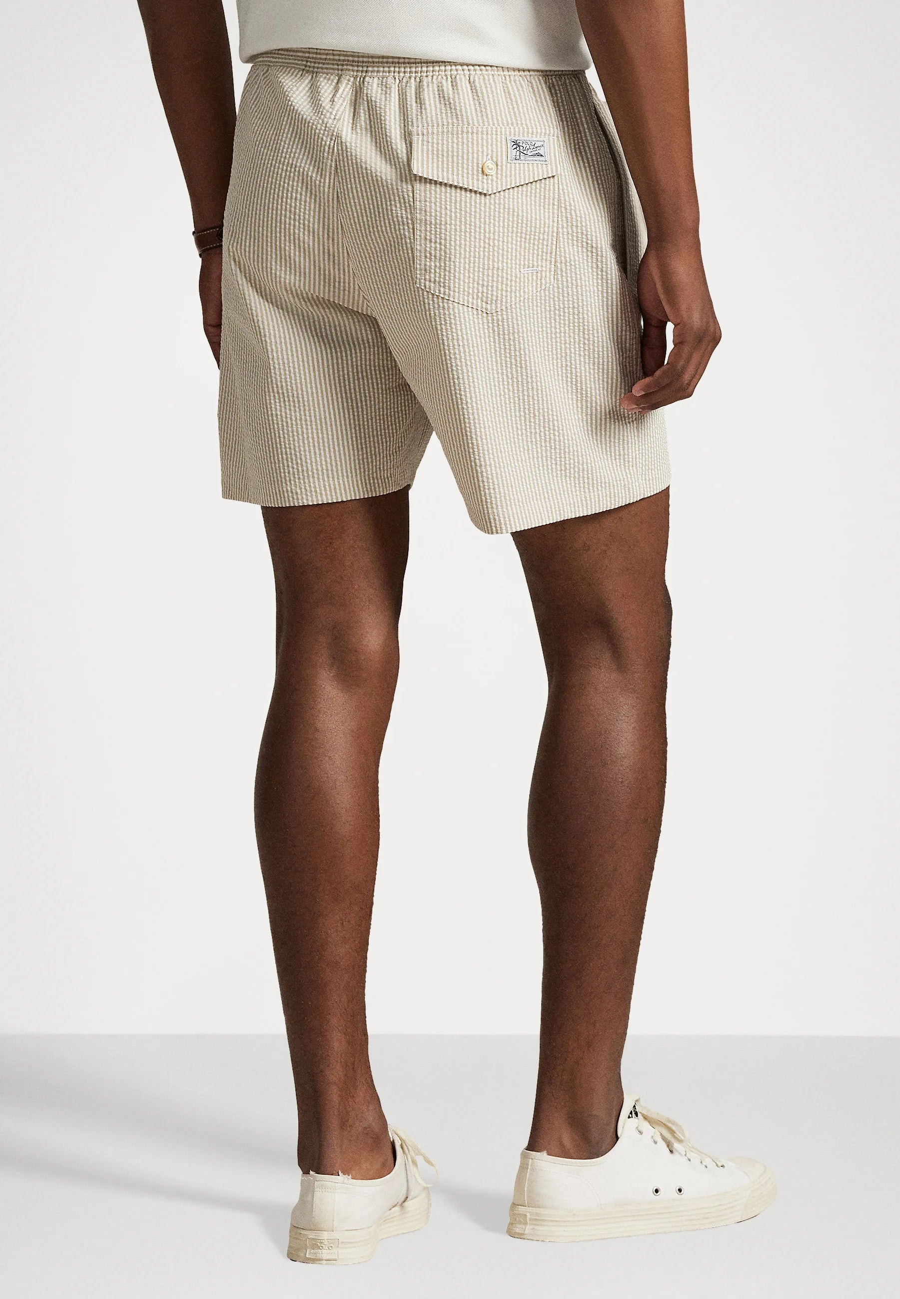 Spodenki kąpielowe Polo Ralph Lauren Coastal Beige Seersucker Traveler – beż