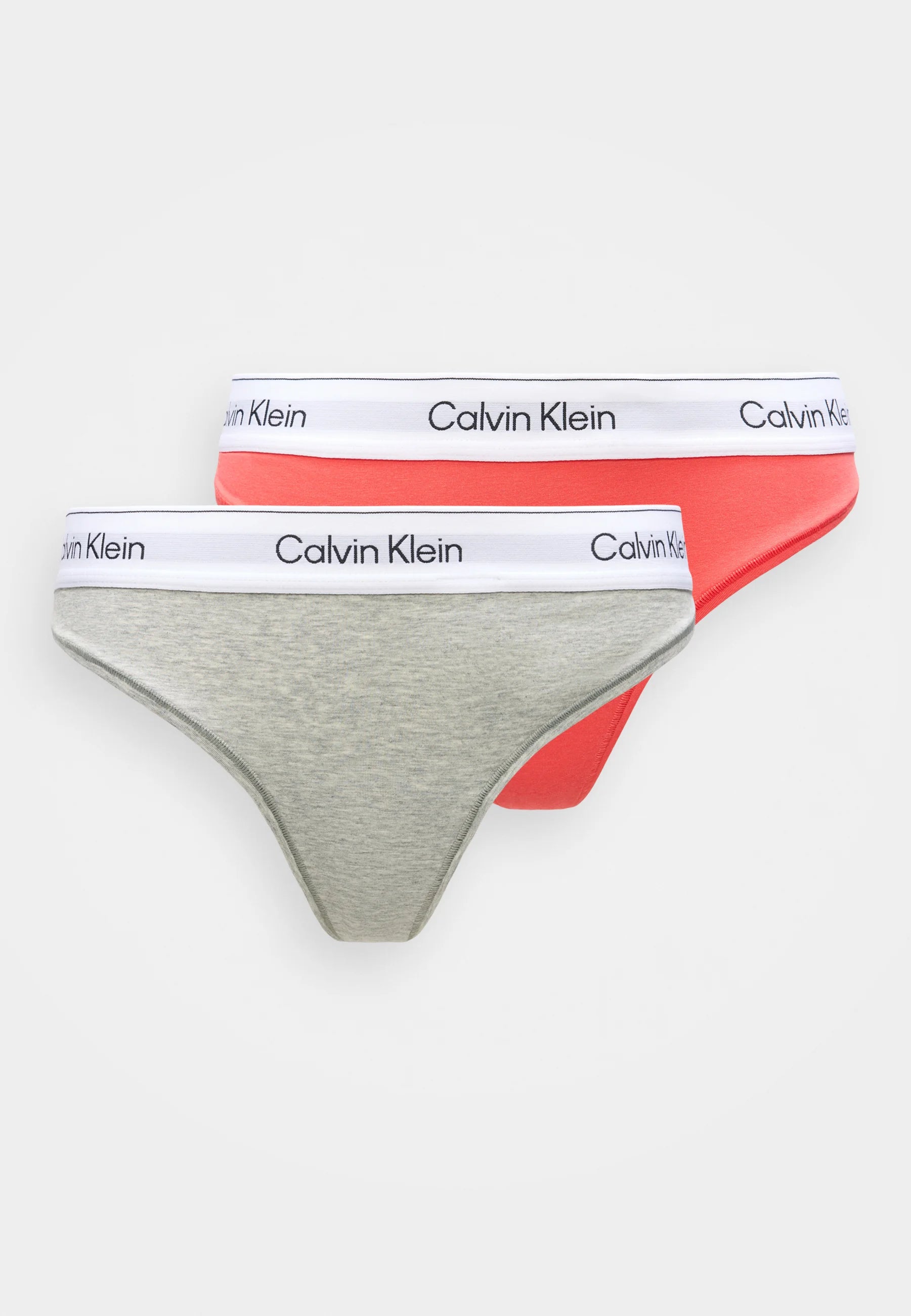 Dwupak stringów Calvin Klein – różowy, szary melanż