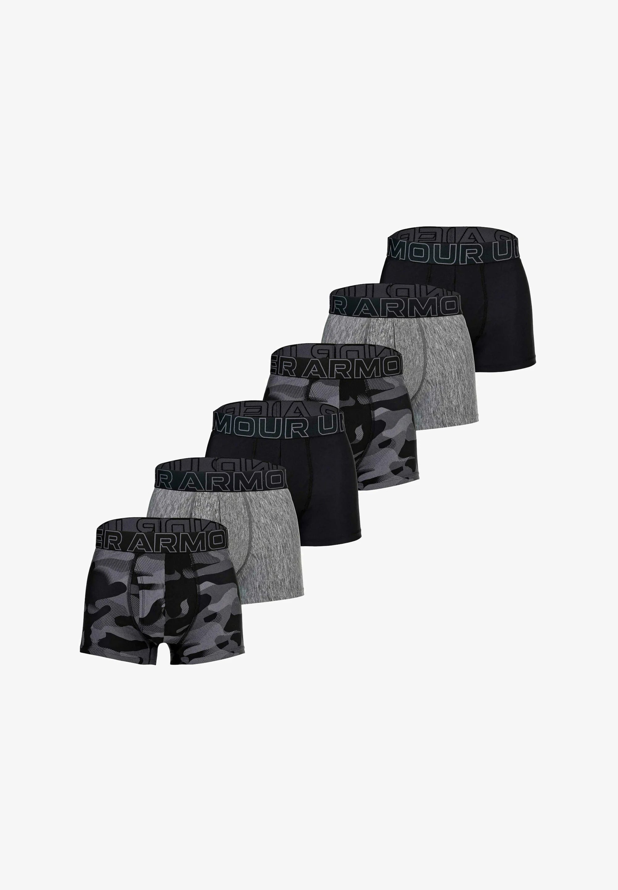 Under Armour Performance Trunks – 6 Pack – Black, Grey