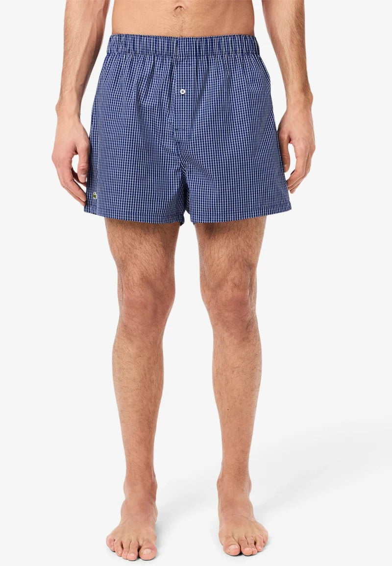 Boxer larghi della biancheria intima Lacoste: blu navy, bianco