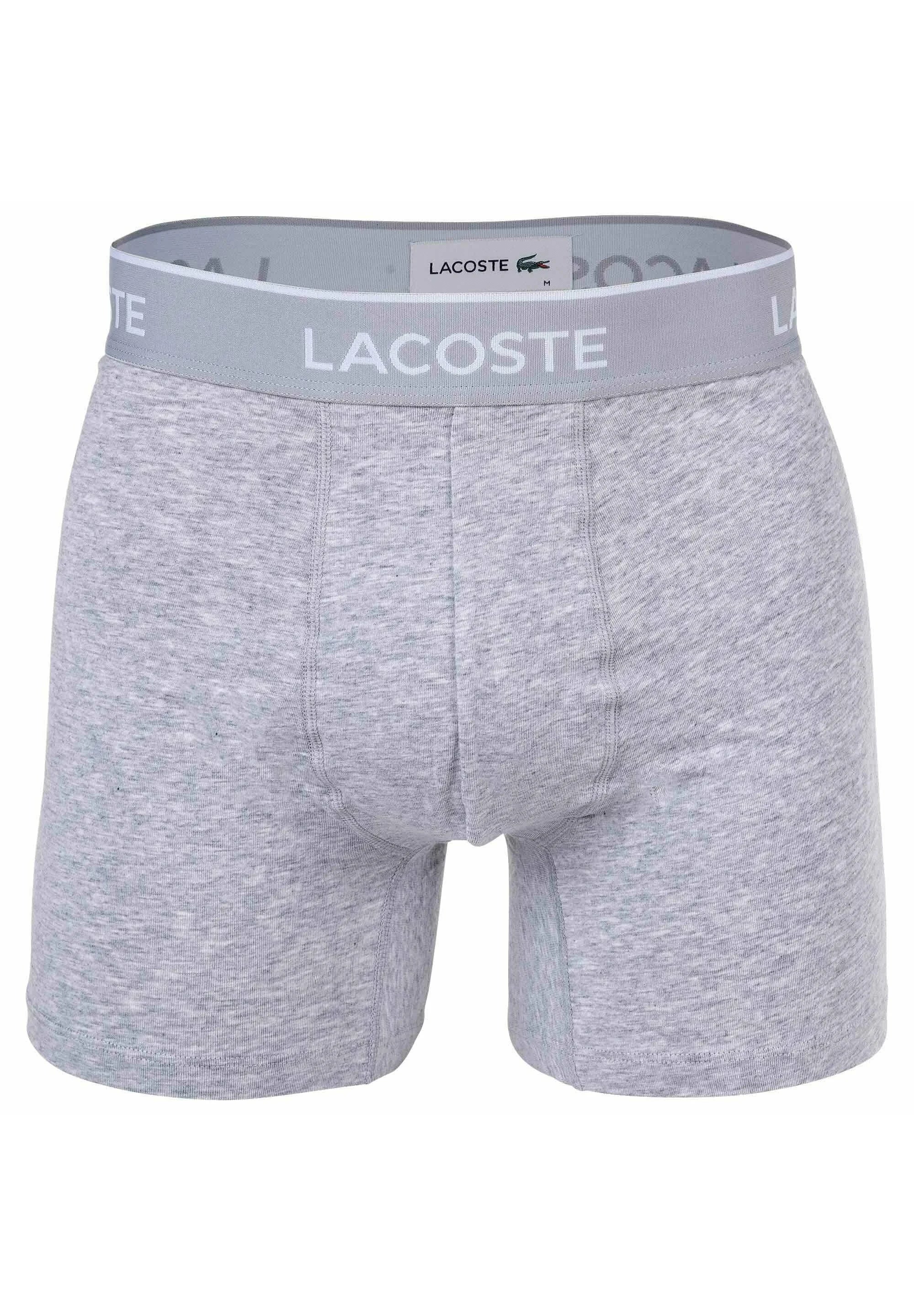 Lacoste 6 Pack Stretch Logobund Trunks – Black, White, Grey