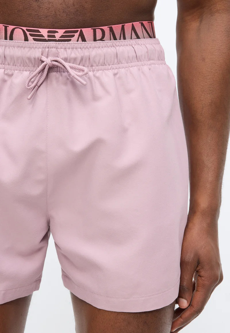 Plavecké šortky Emporio Armani EA7 Logoband – Old Rose