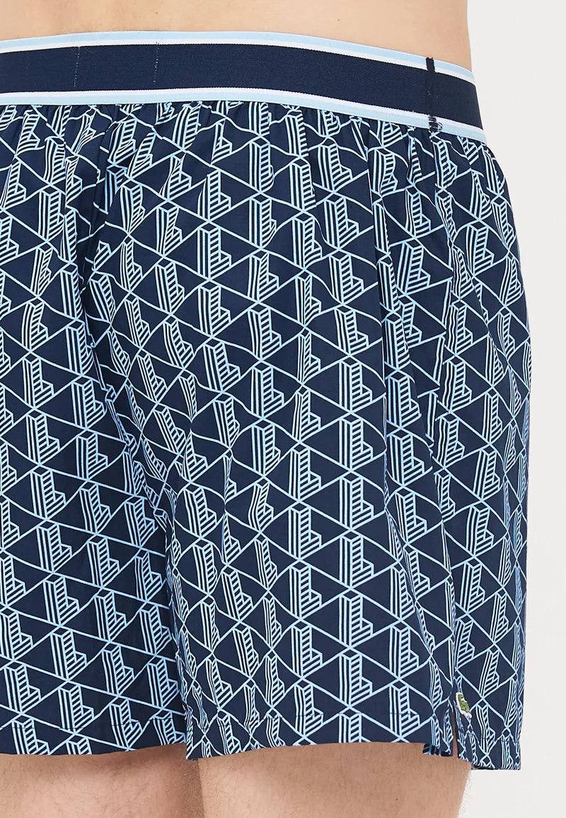 Lacoste 3 Pack Loose Cotton Boxer Shorts – Navy, Blue, Overview