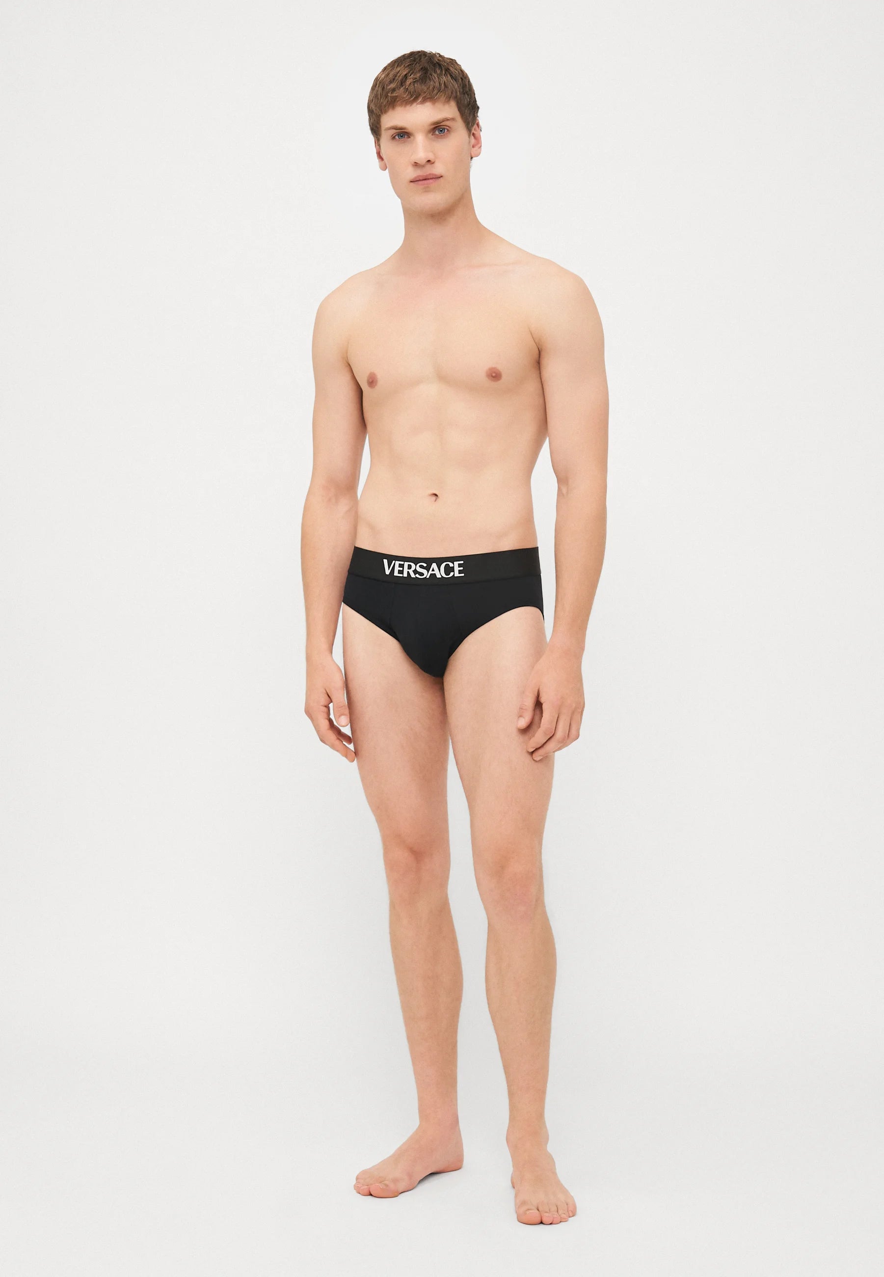 Versace Cotton Stretch Briefs – Low Rise – 2 Pack – Black