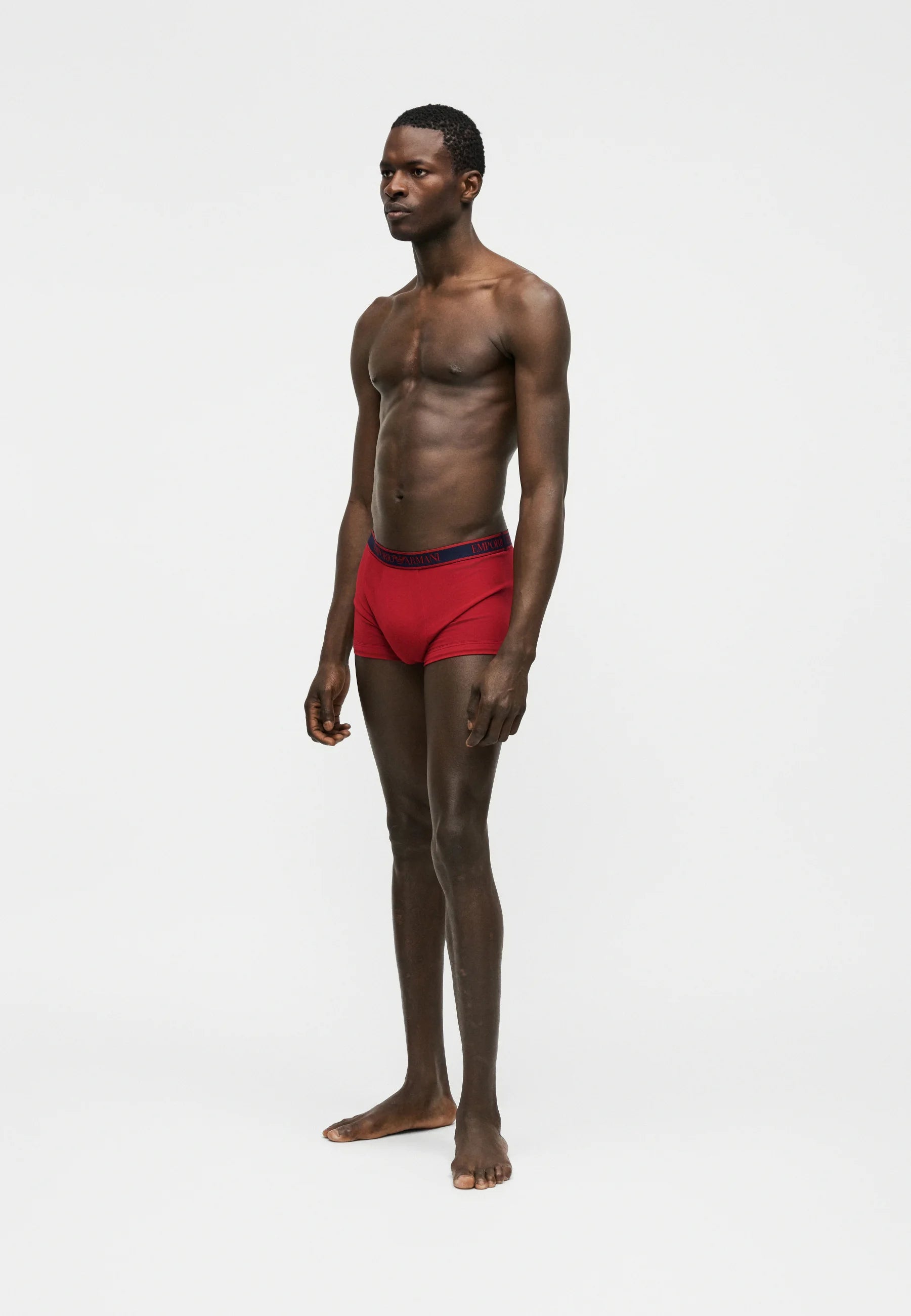 Emporio Armani Core Logoband Cotton Stretch Trunks 3 Pack – Red, White, Black