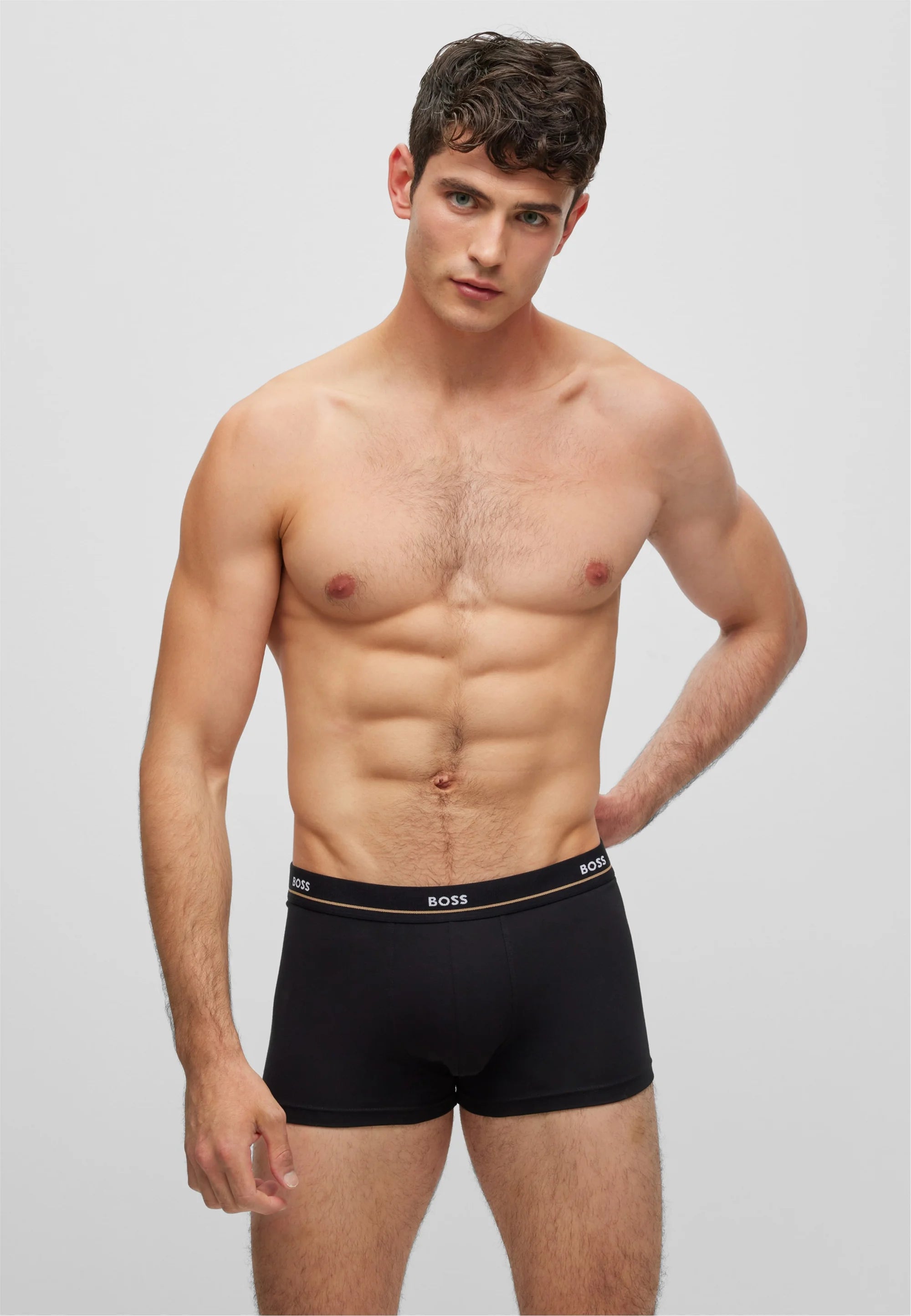 BOSS Trunk Essential 5 Pack – Trunks – Black with White and Black Waistbands