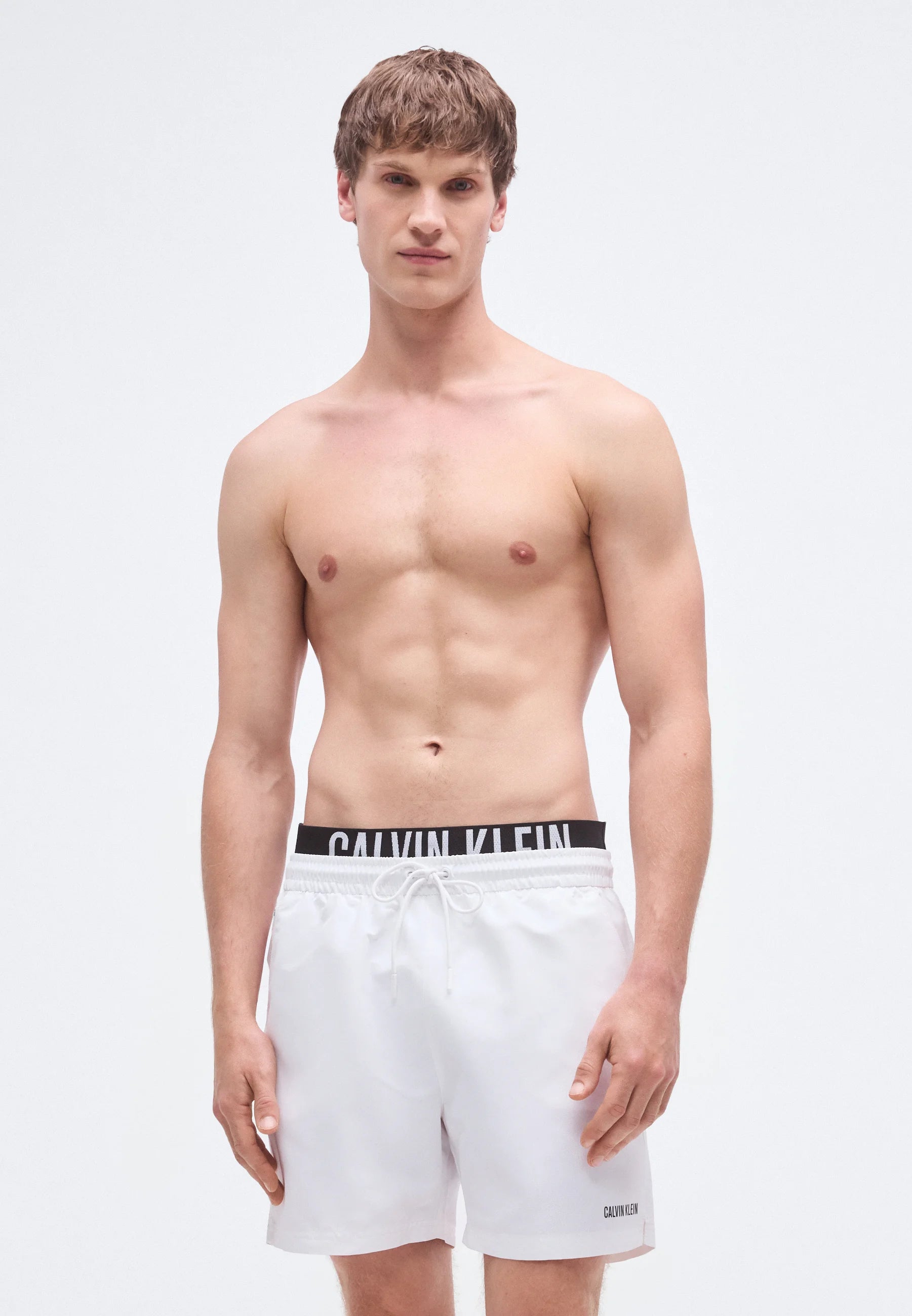 Calvin Klein Medium Drawstring Swim Shorts – Classic White