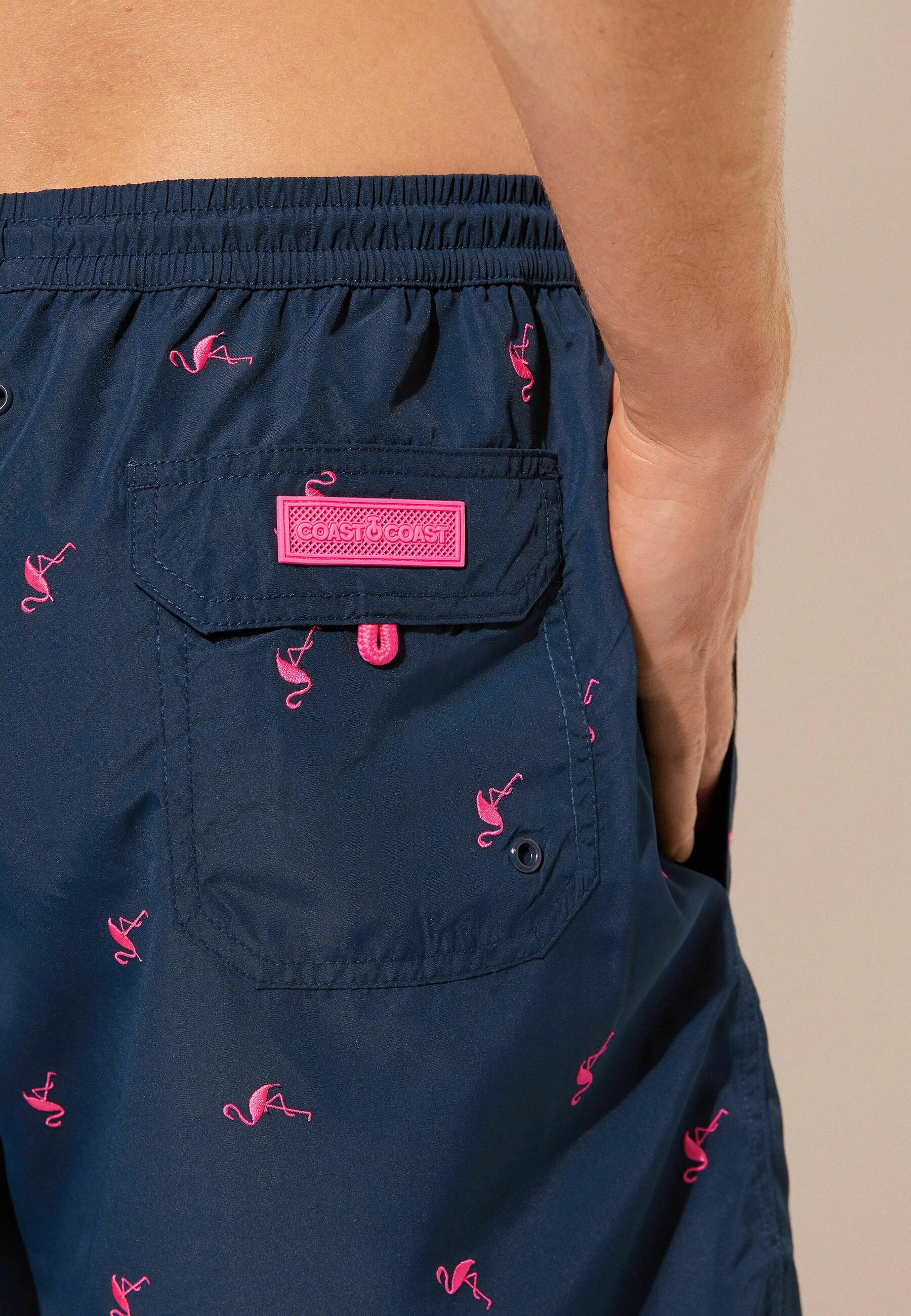 Calzedonia Formentera gemusterte Badeshorts – Dunkelblau